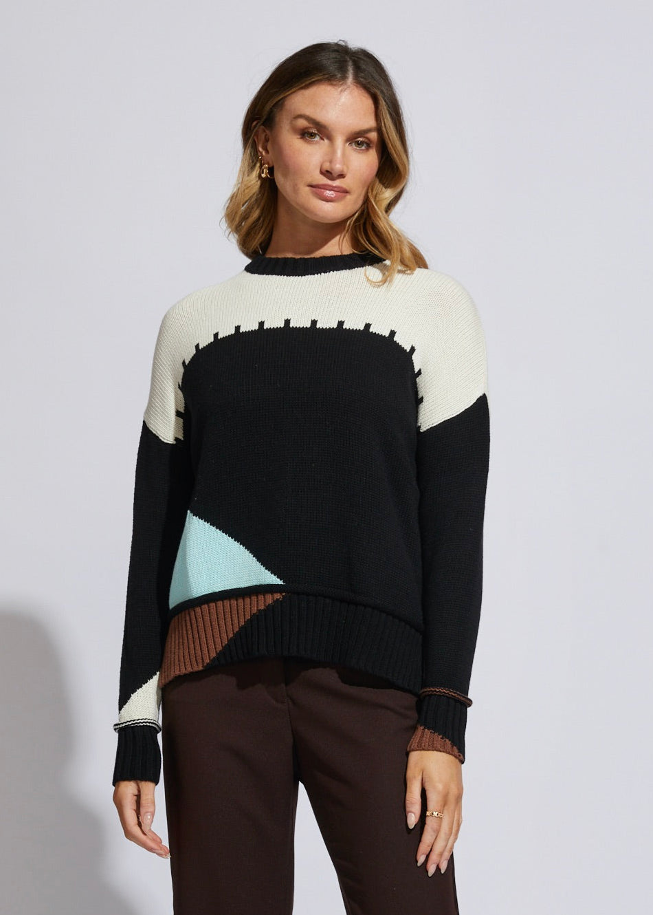 Intarsia Trim Jumper