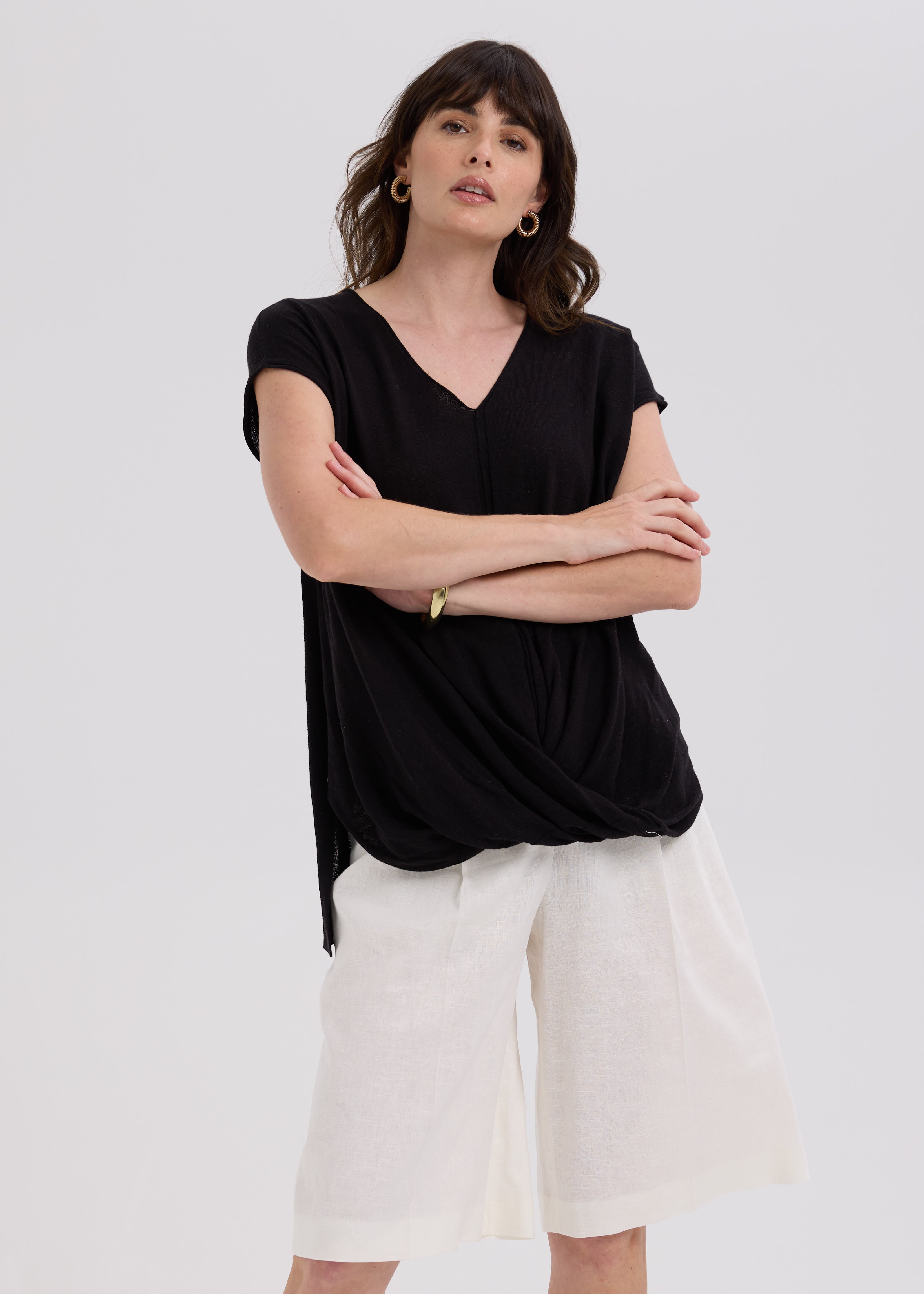 Linen Drape Top
