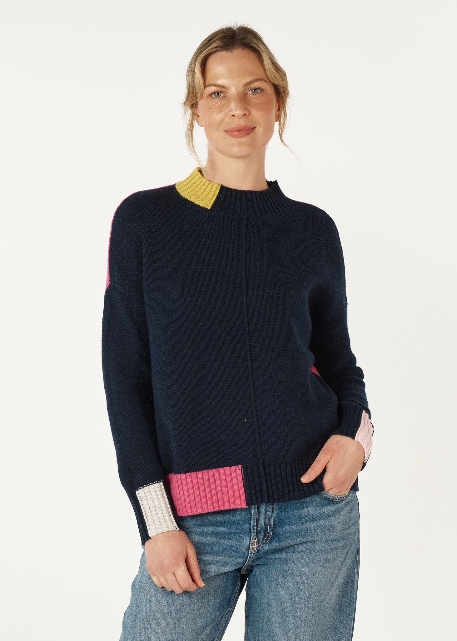 Colour Block Trim Jumper