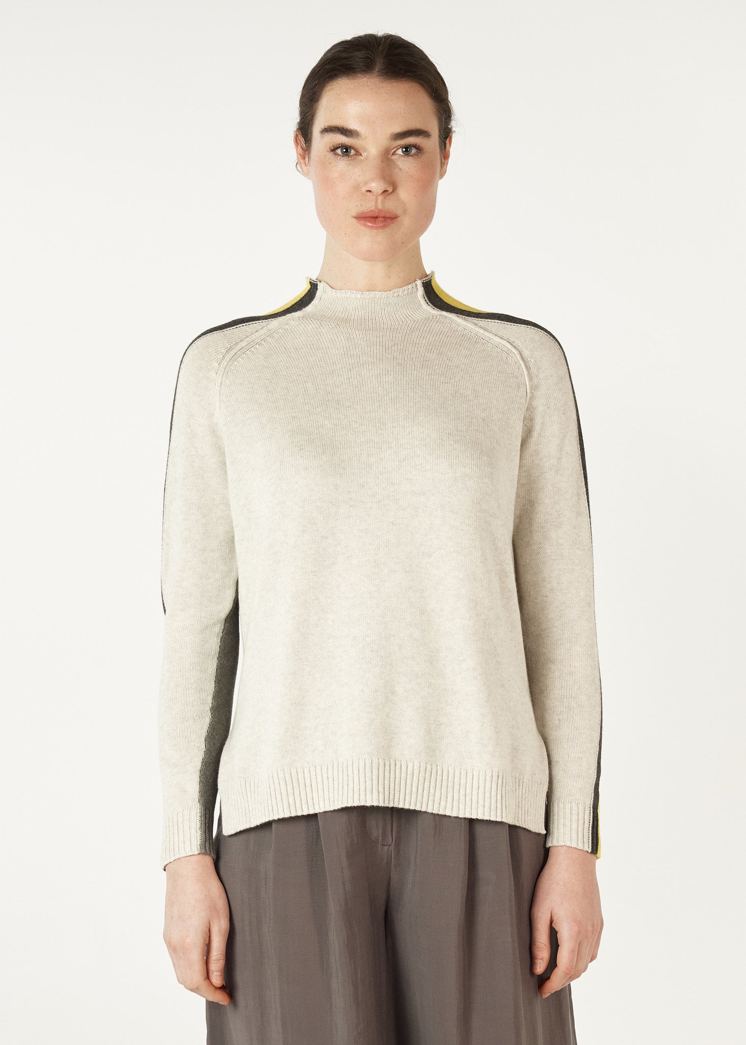Contrast Funnel Neck