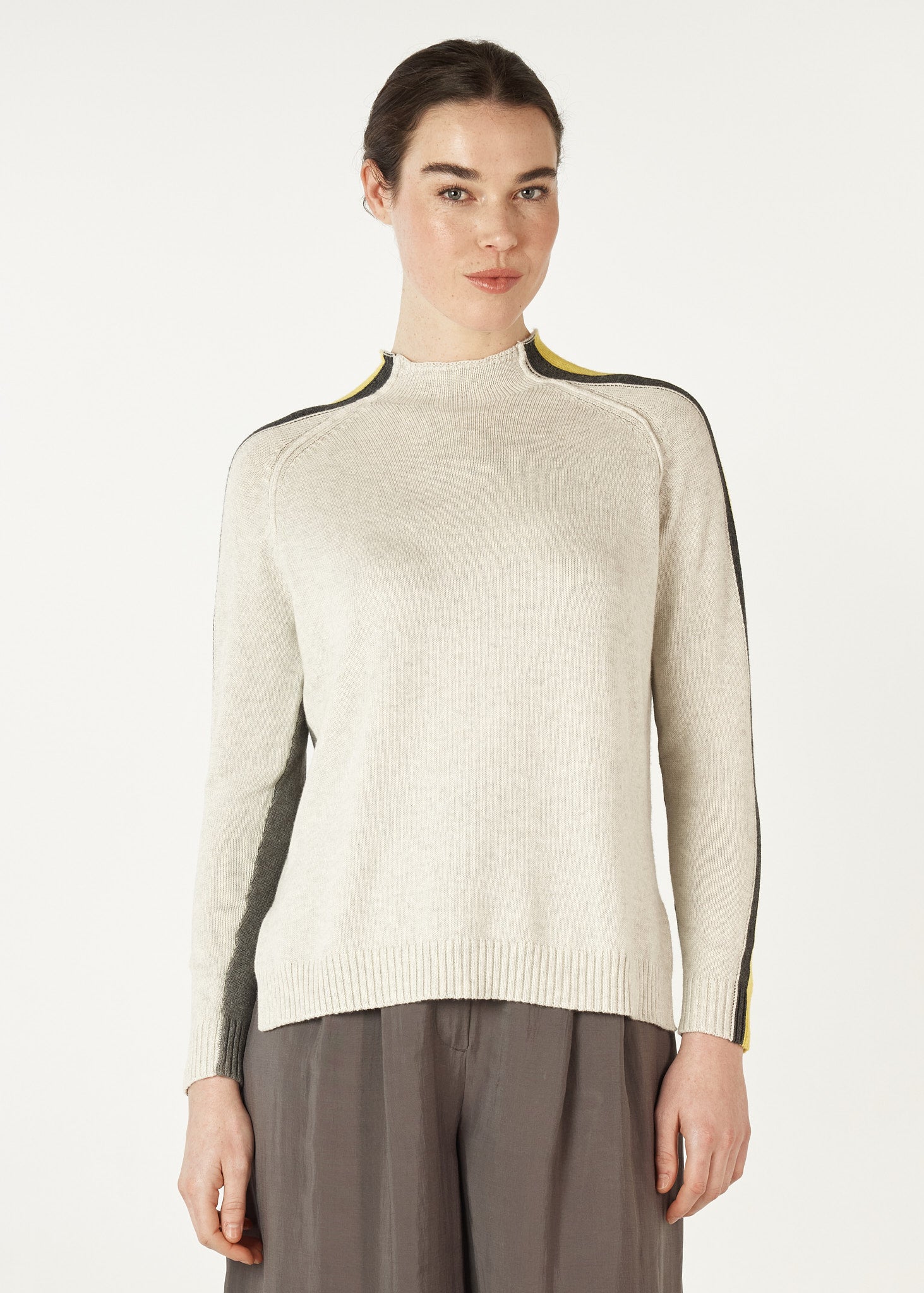 Contrast Funnel Neck
