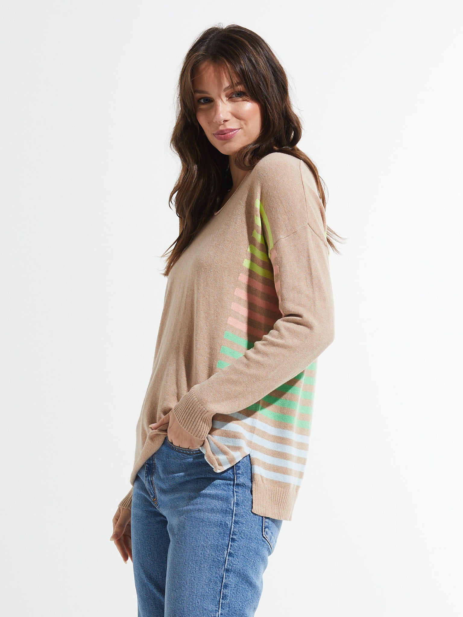 Side Stripe Sweater