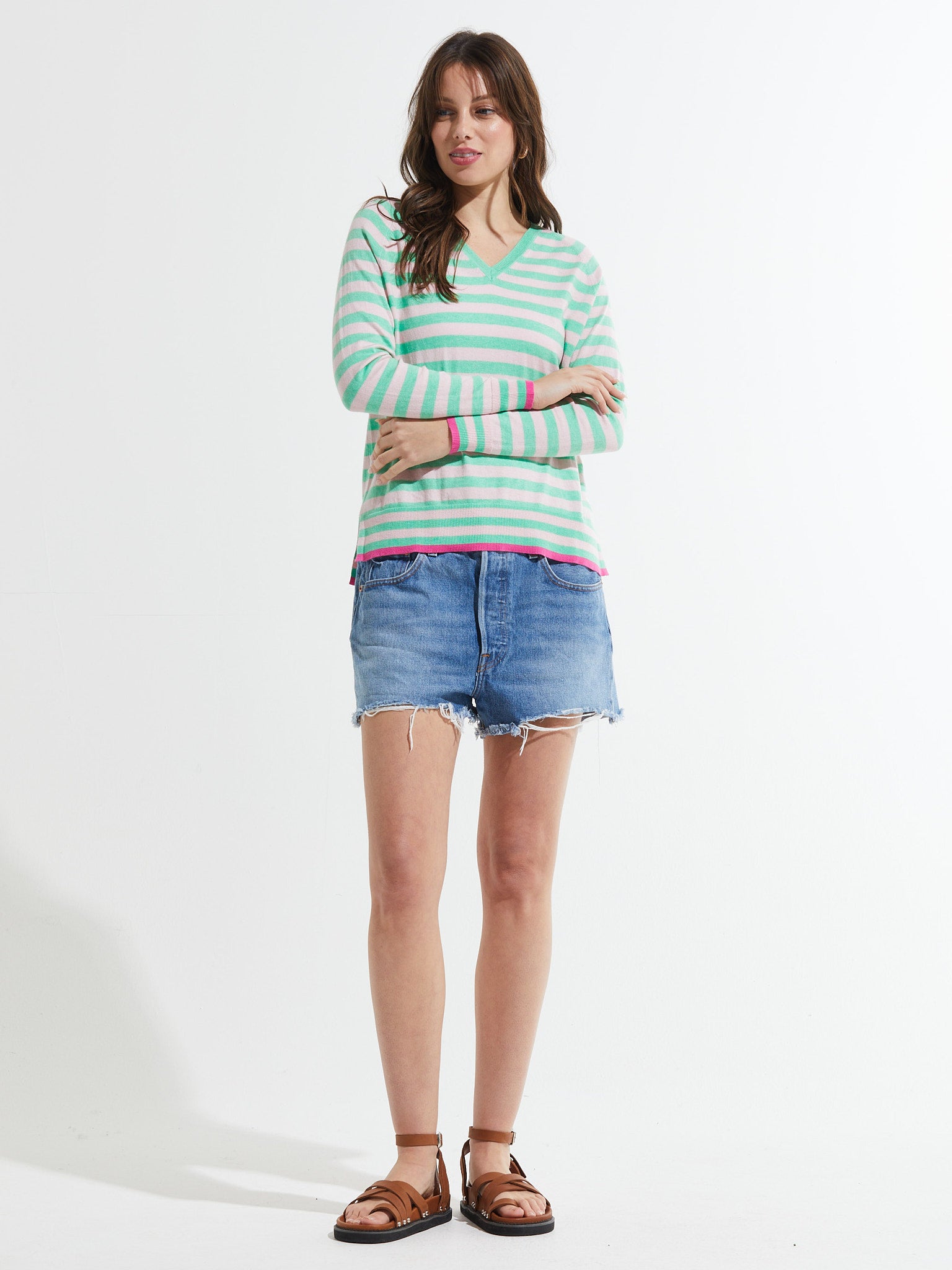 Stripe V Sweater