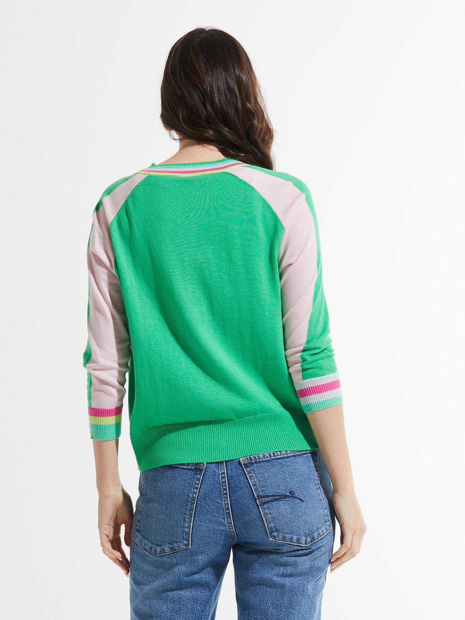 Stripe Trim Cardi