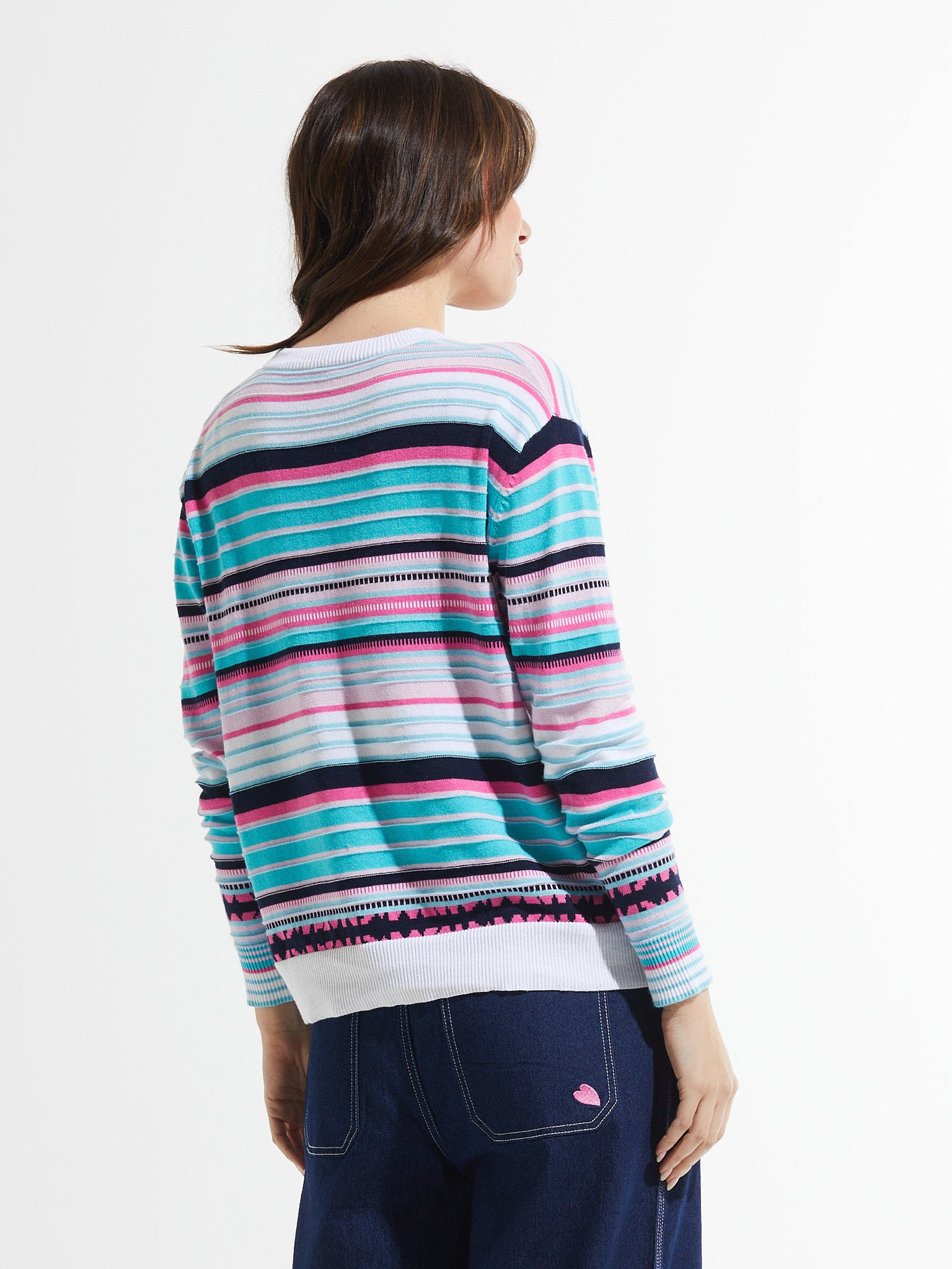 Striped V Cardi