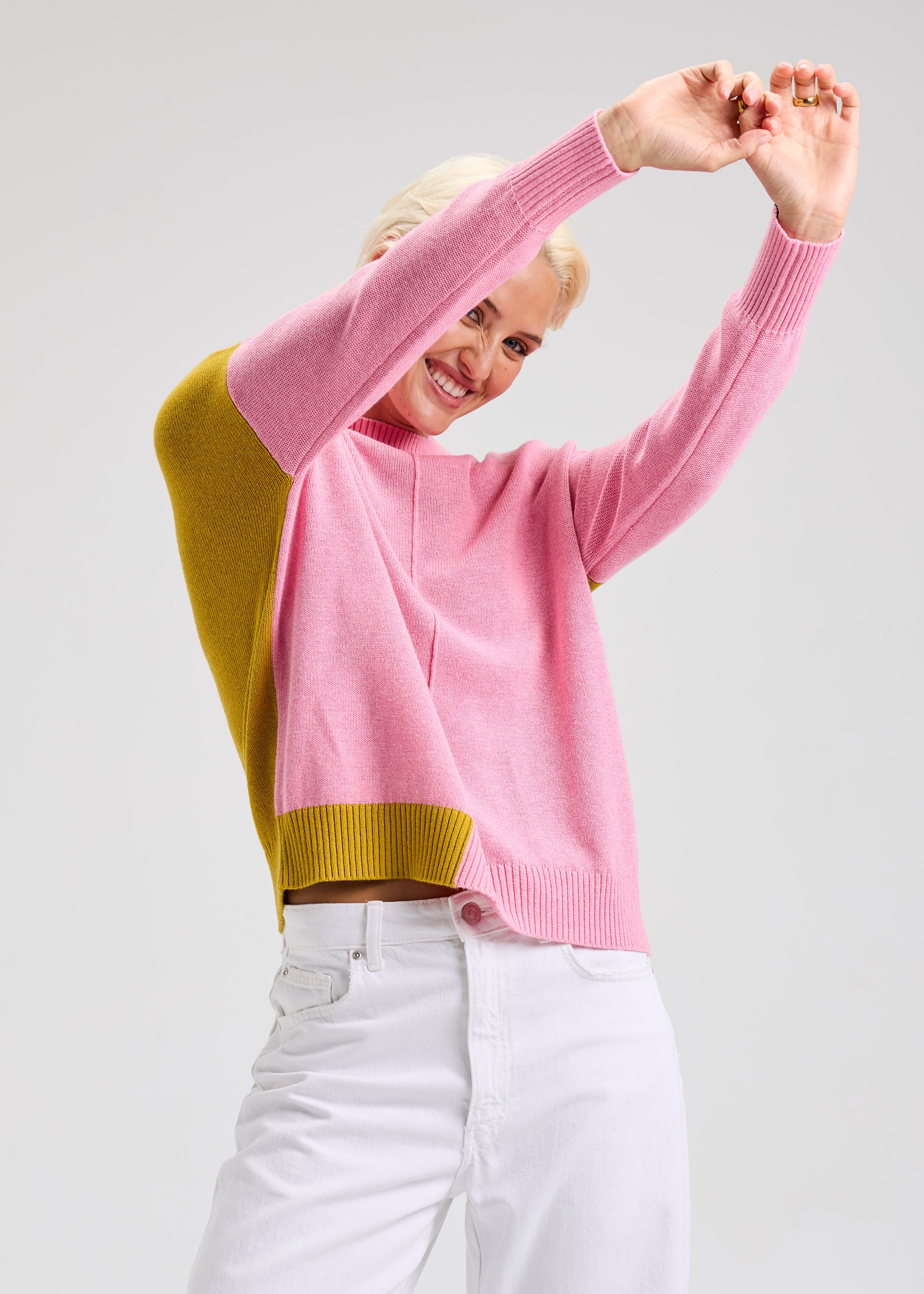 Colour Block Trim Sweater