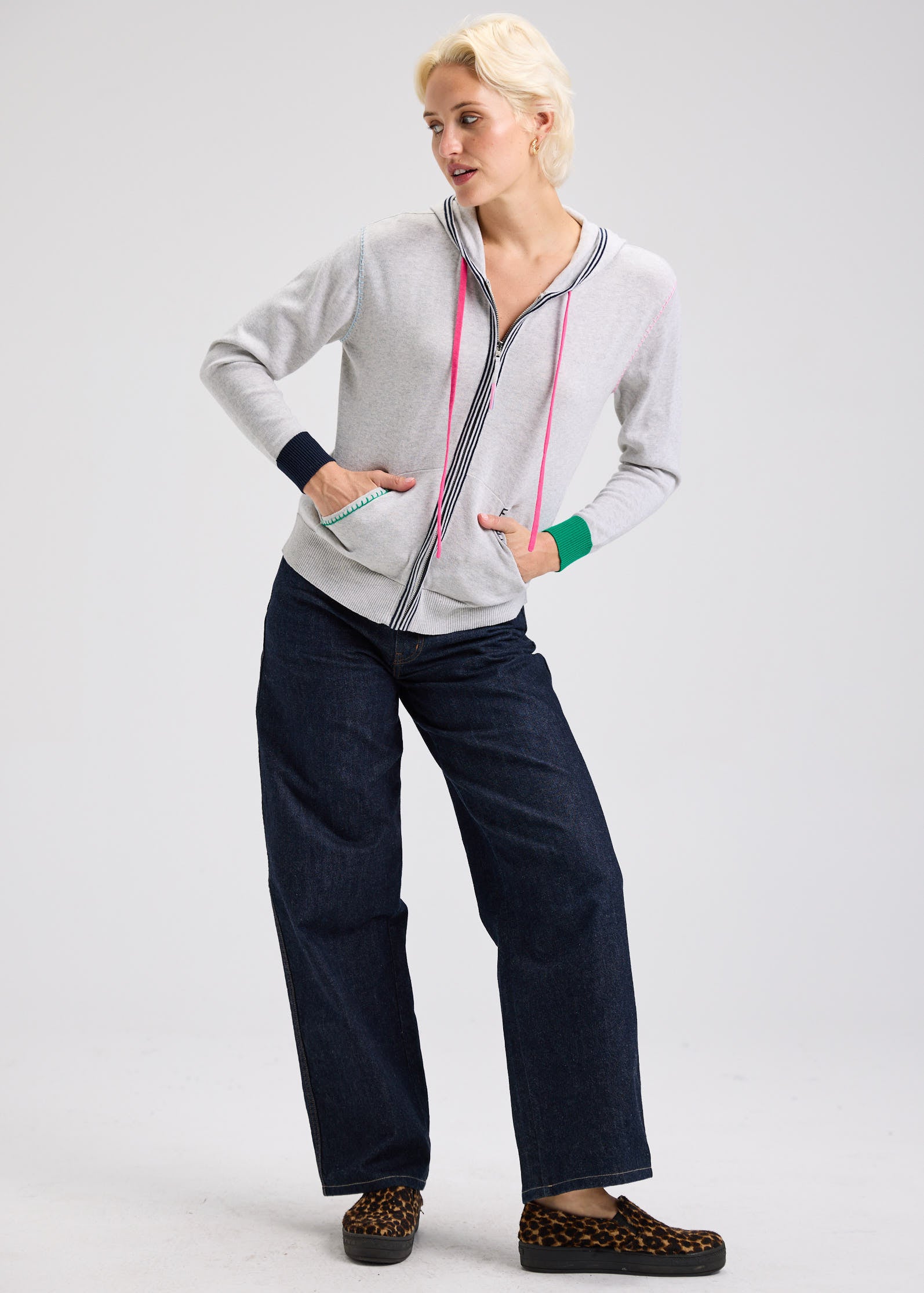 Heart-Embroidery Hoodie