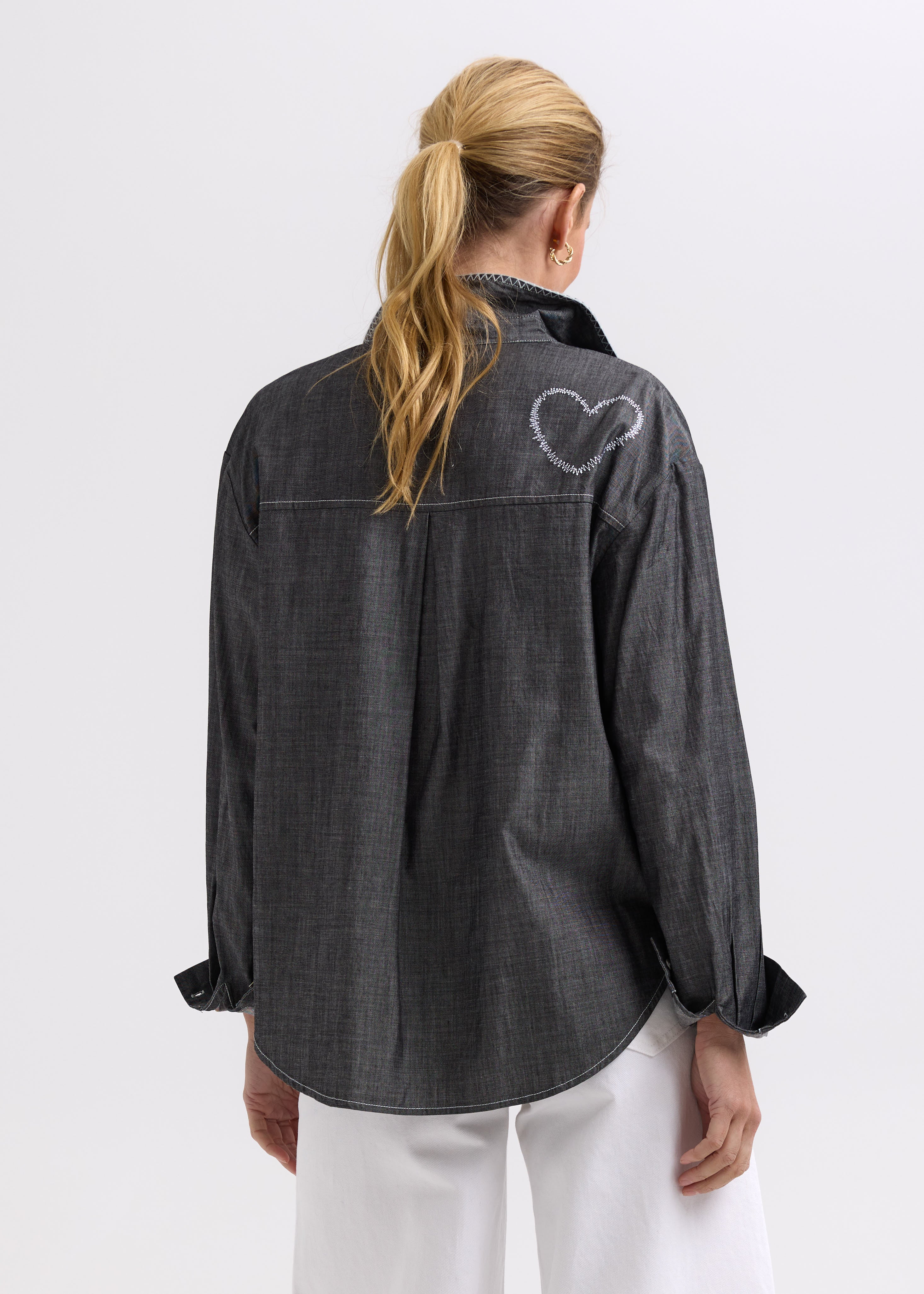 Hand Work Denim Shirt