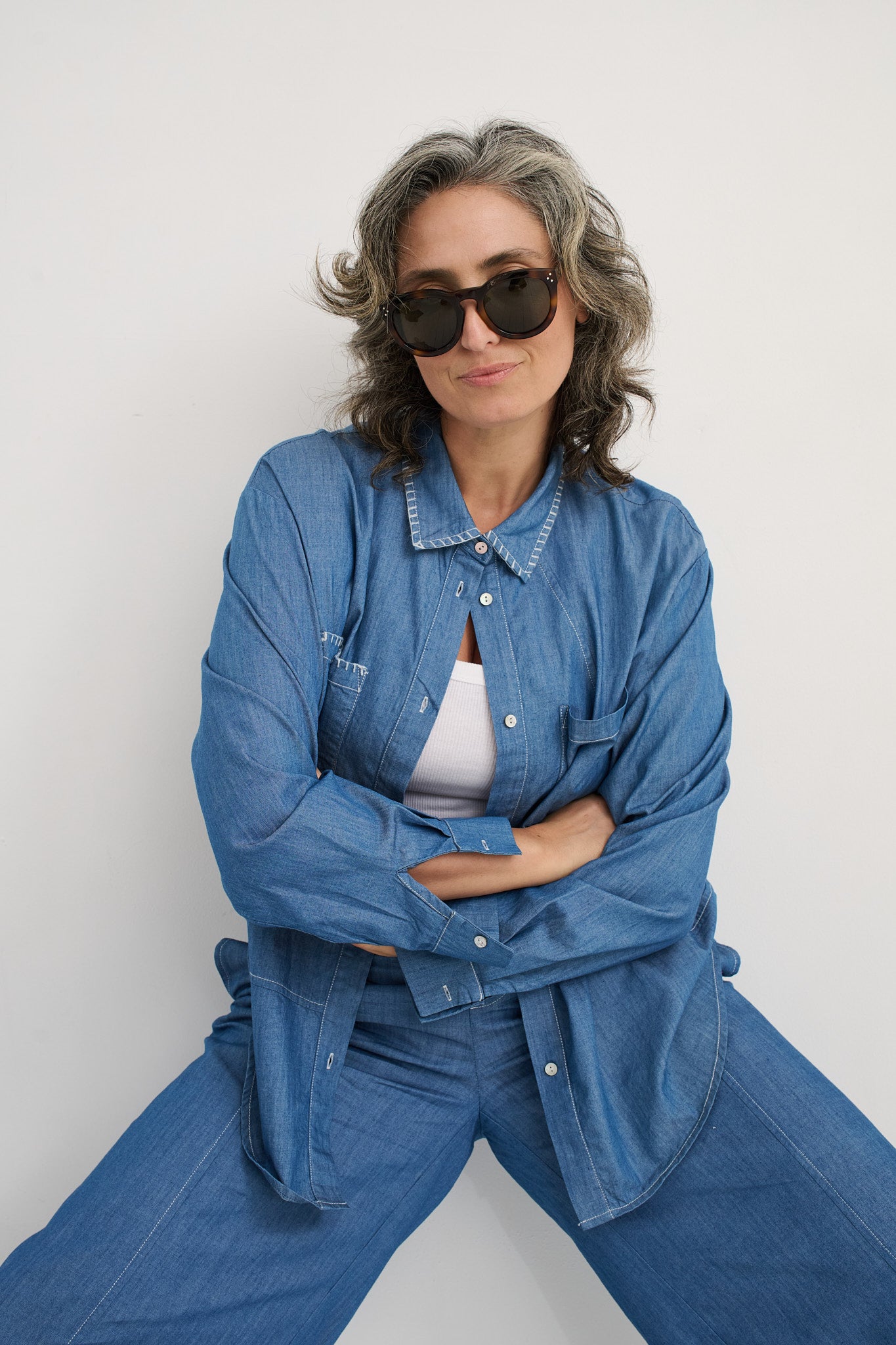 Hand Work Denim Shirt
