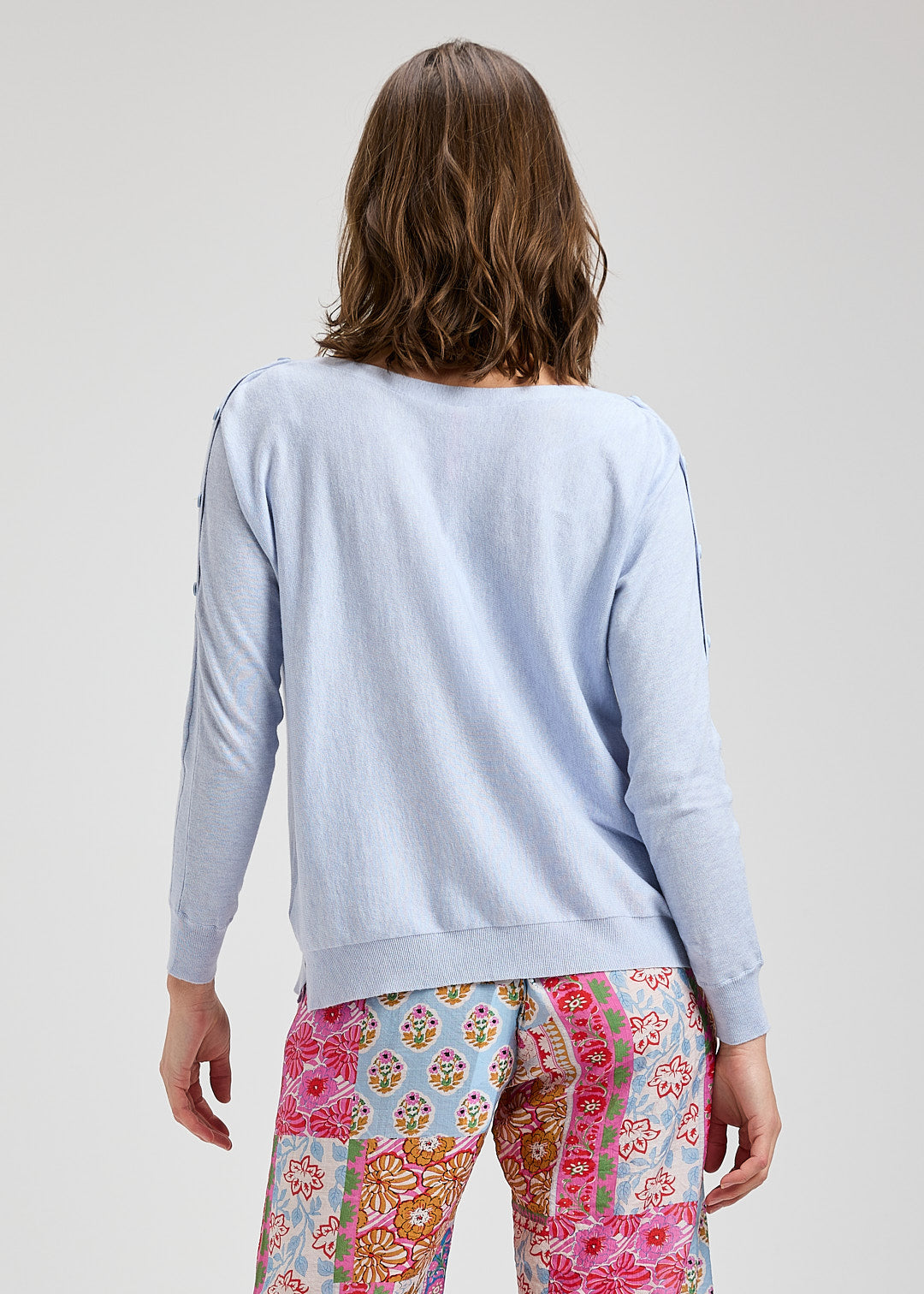 Button Boat Neck Sweater