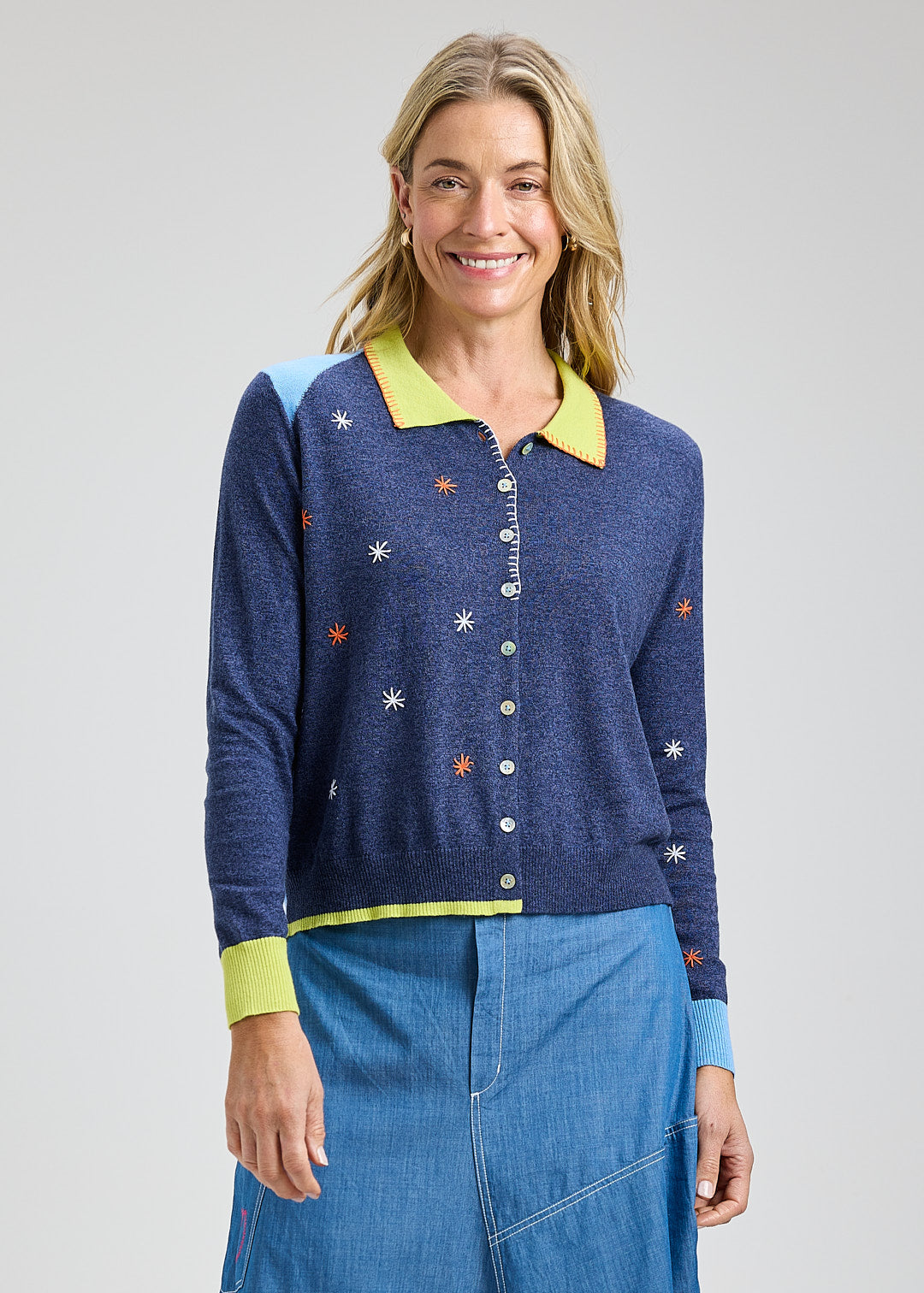 Blossoms Hand Work Cardi