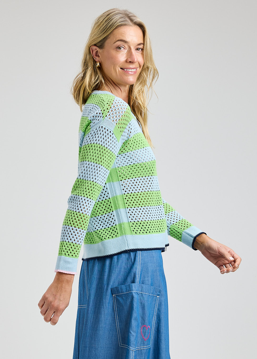 Pointelle Zip Cardi