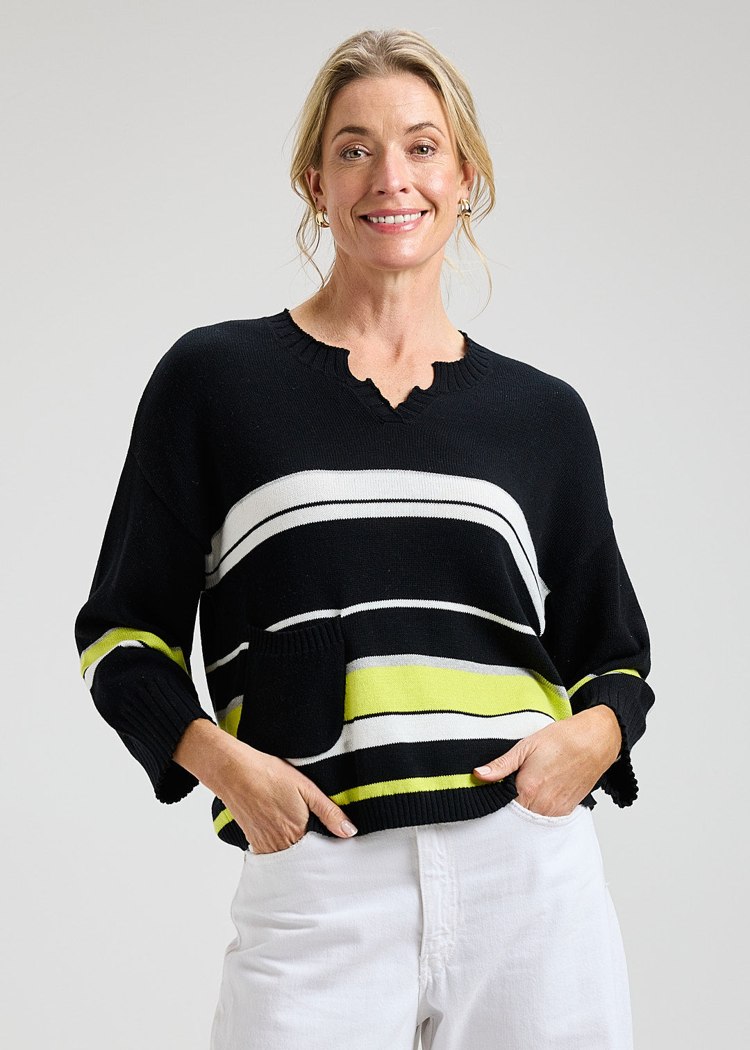 Crop Stripe Sweater