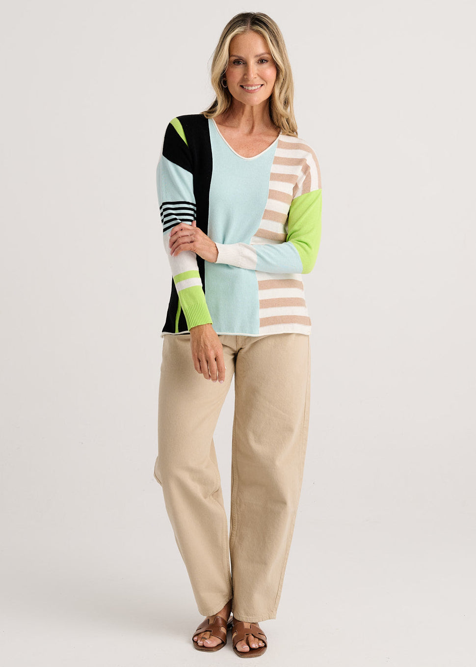 Contrast Stripe Vee