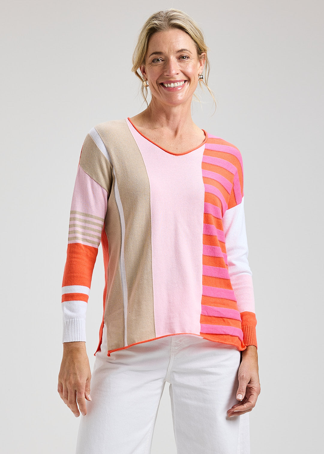 Contrast Stripe Vee