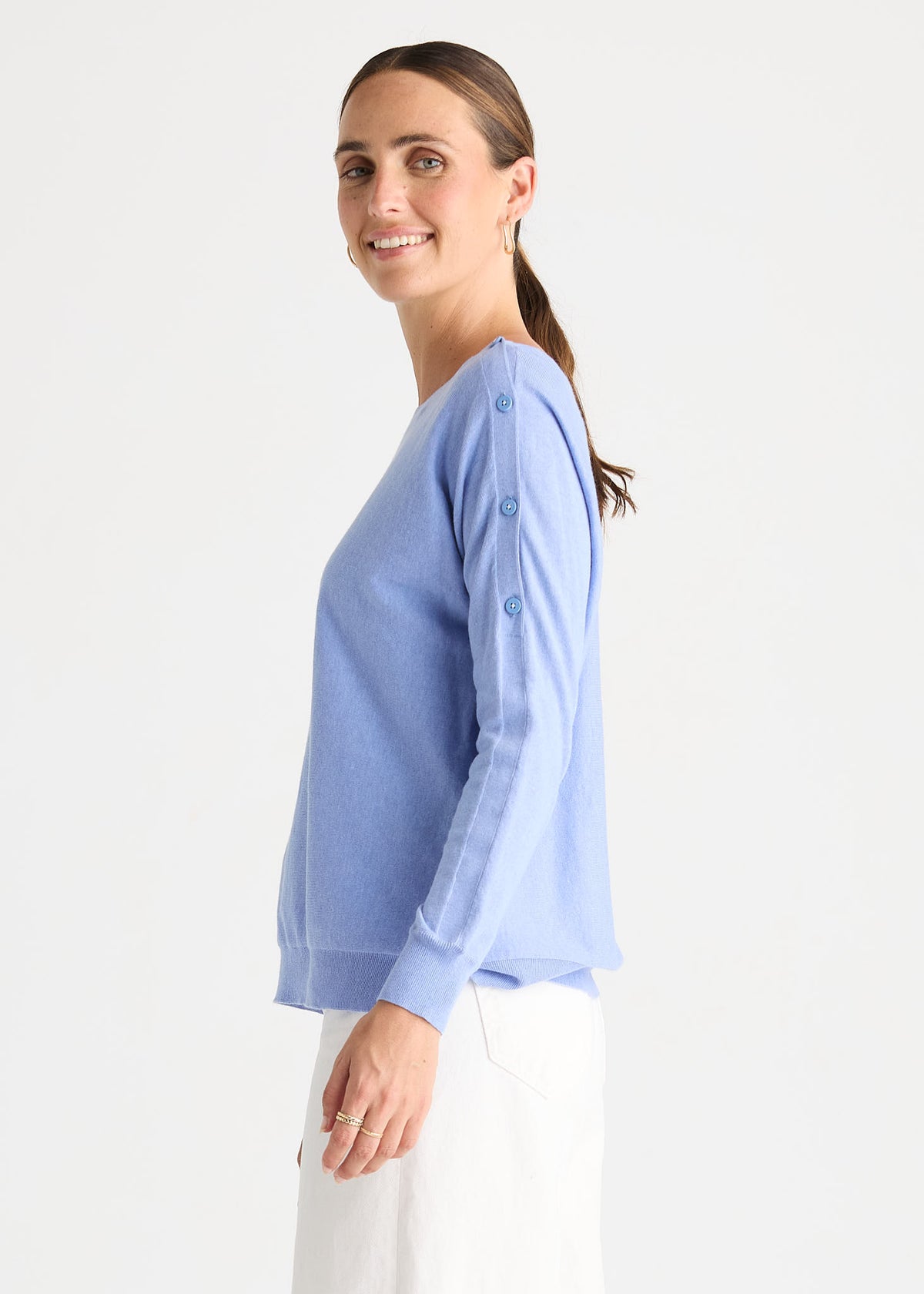 Button Boat Neck