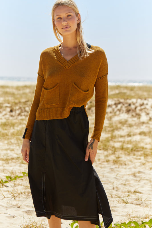 Polished Cotton Skirt