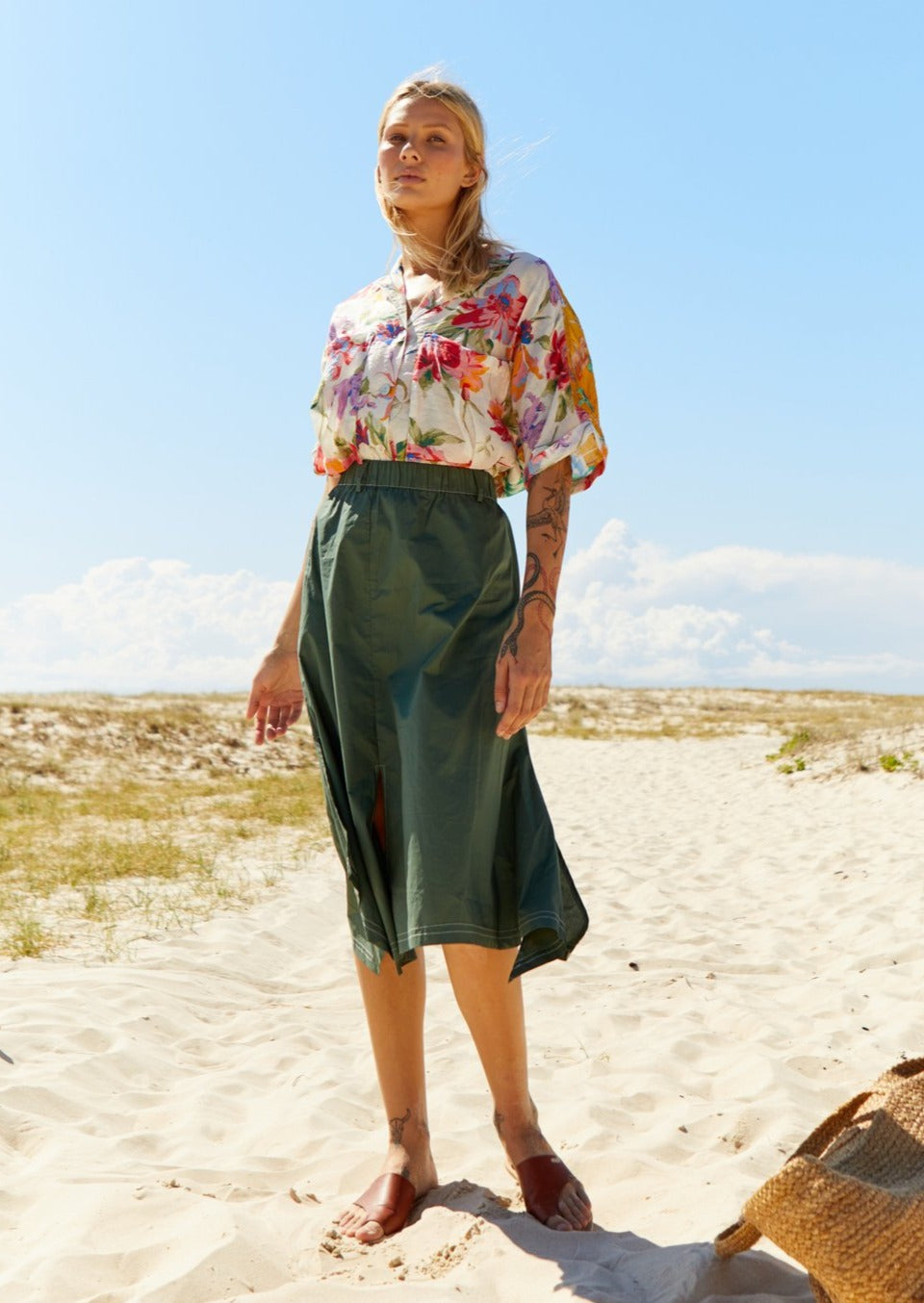 Polished Cotton Skirt