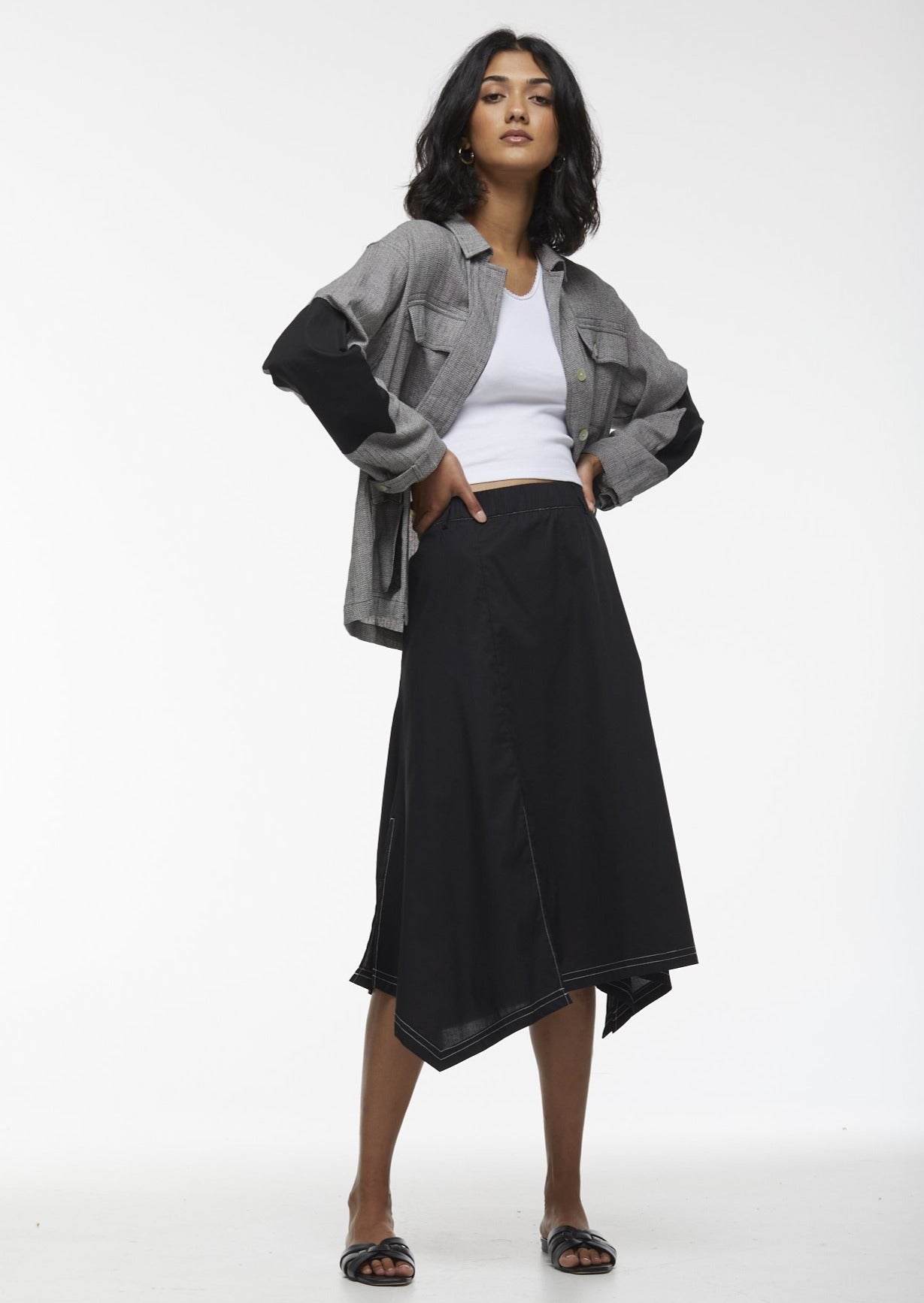 Polished Cotton Skirt