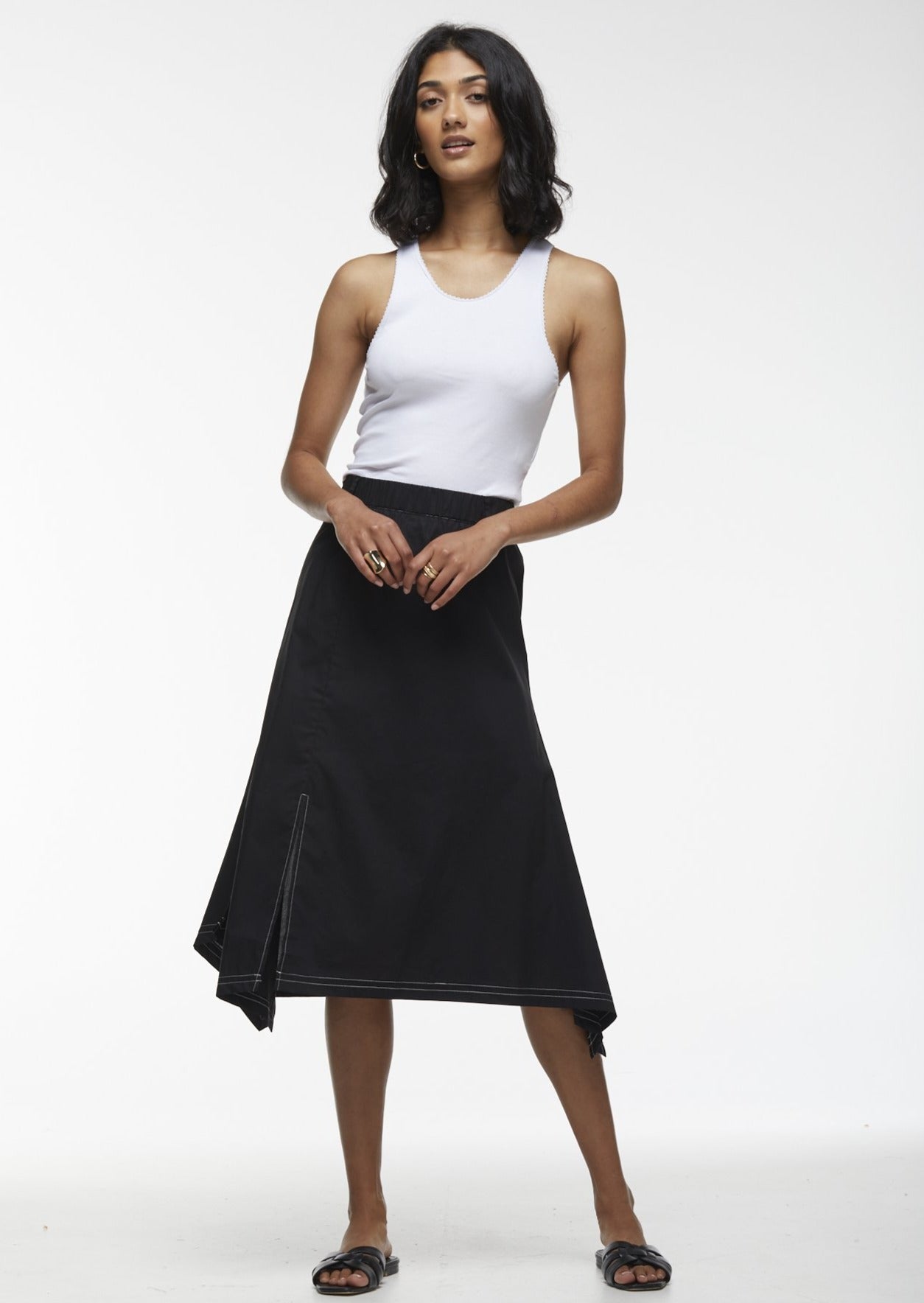 Polished Cotton Skirt
