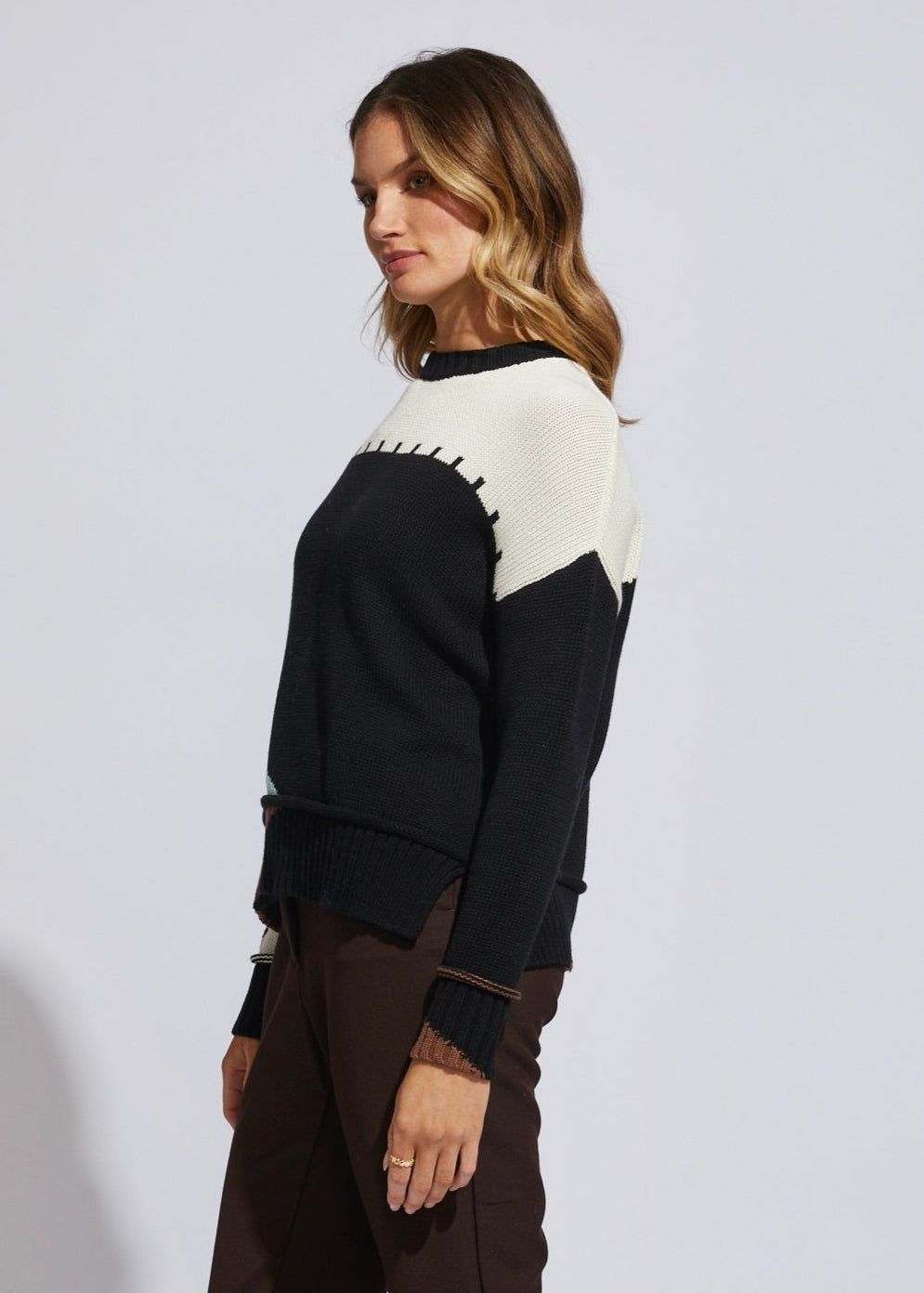 Intarsia Trim Jumper