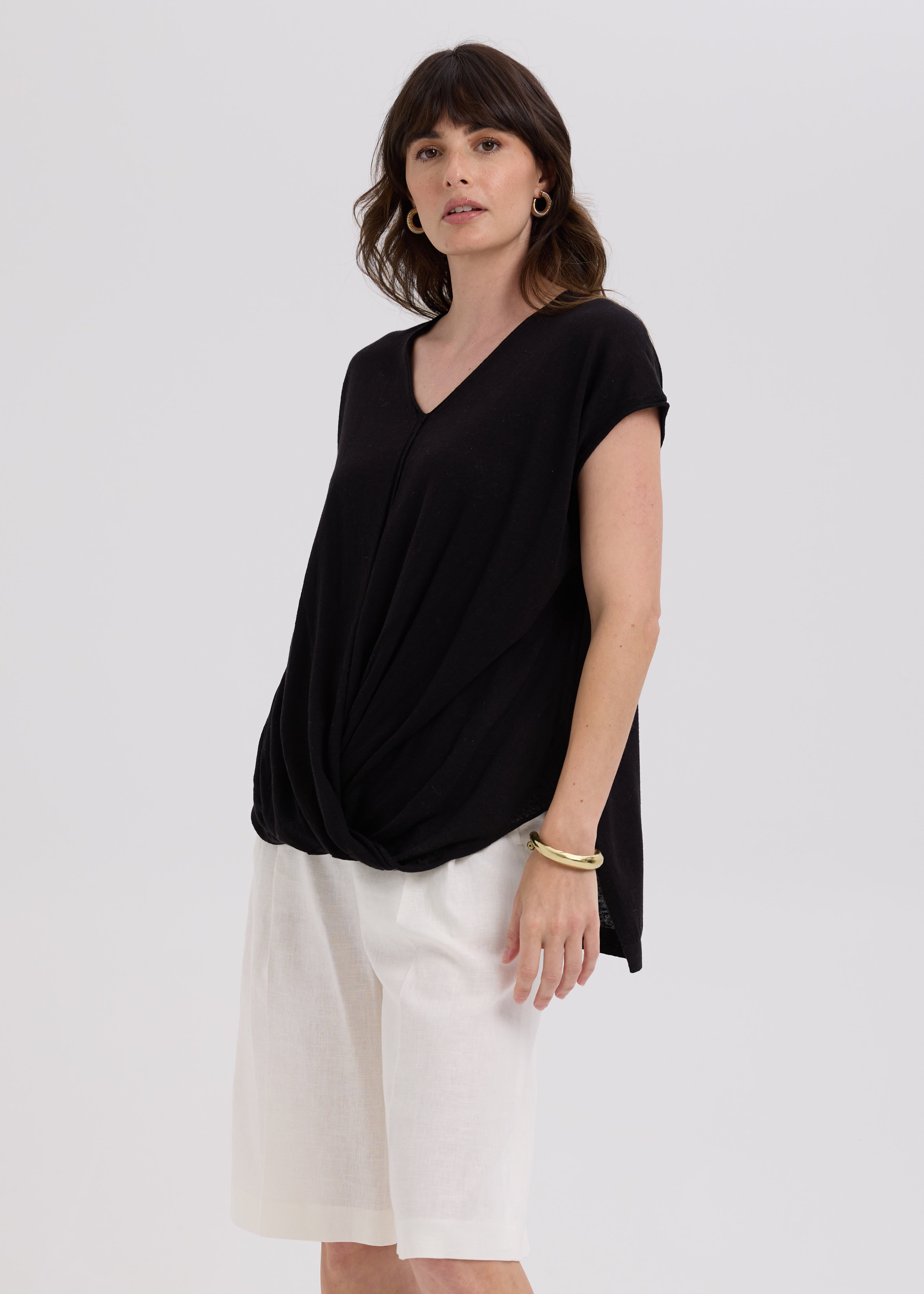 Linen Drape Top