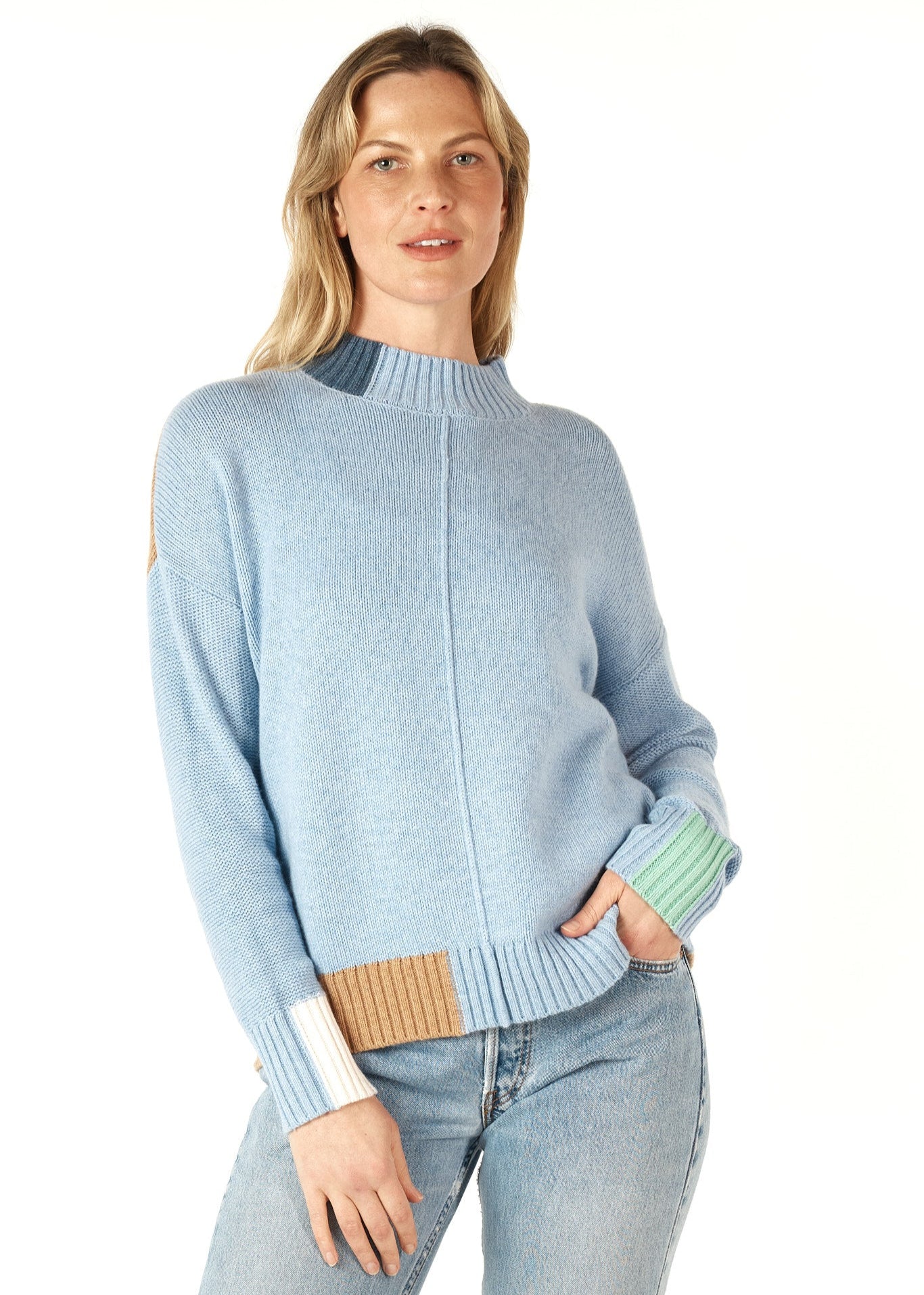 Colour Block Trim Jumper
