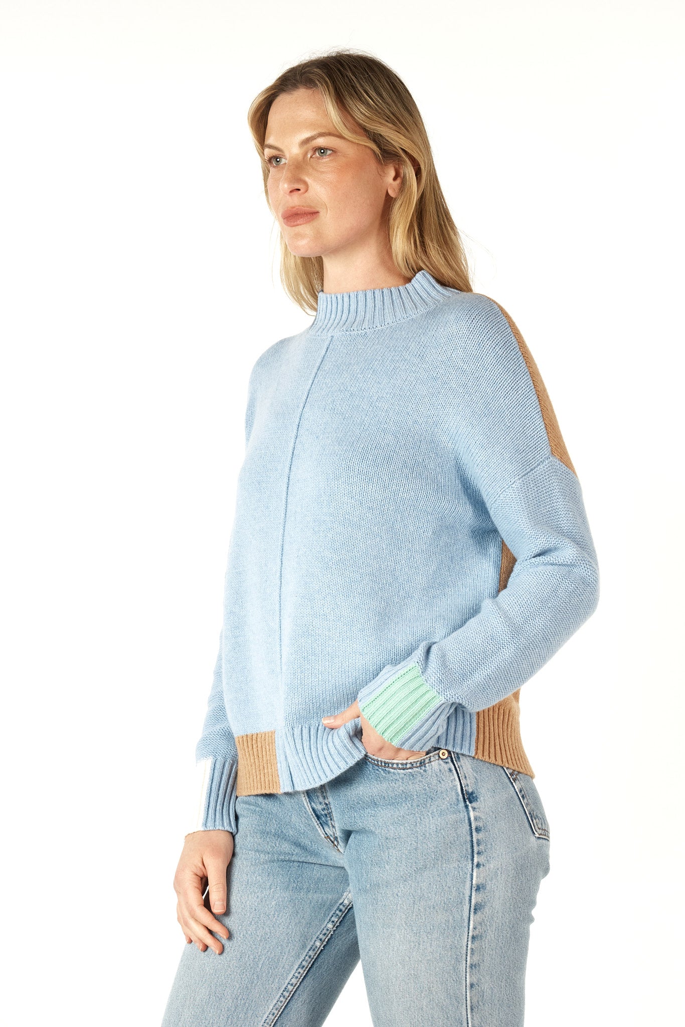 Colour Block Trim Jumper