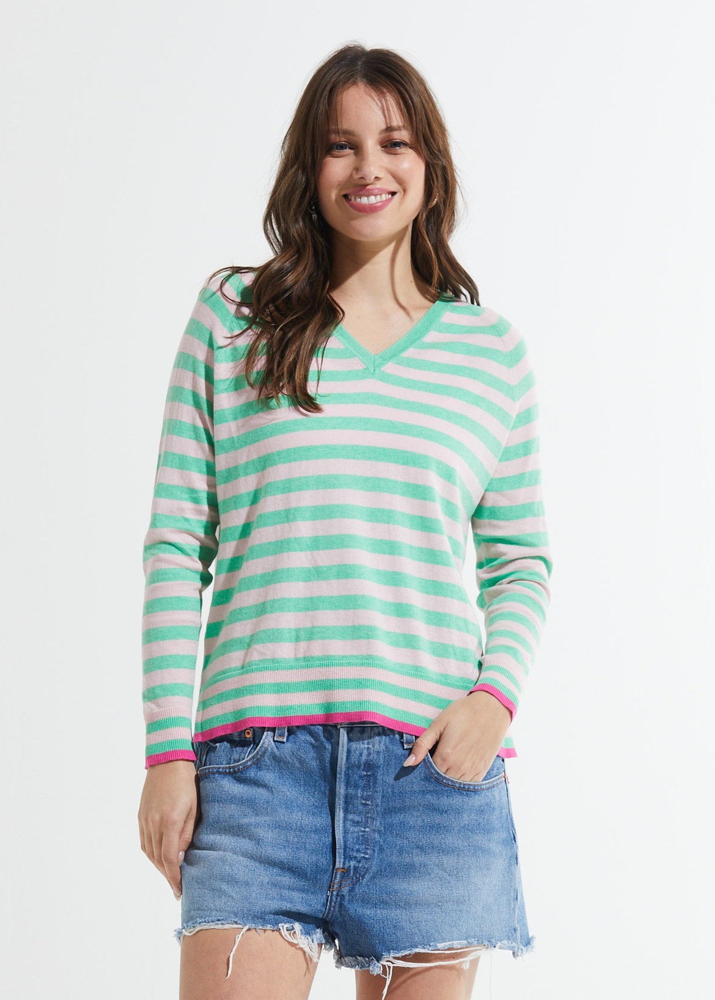 Stripe V Sweater