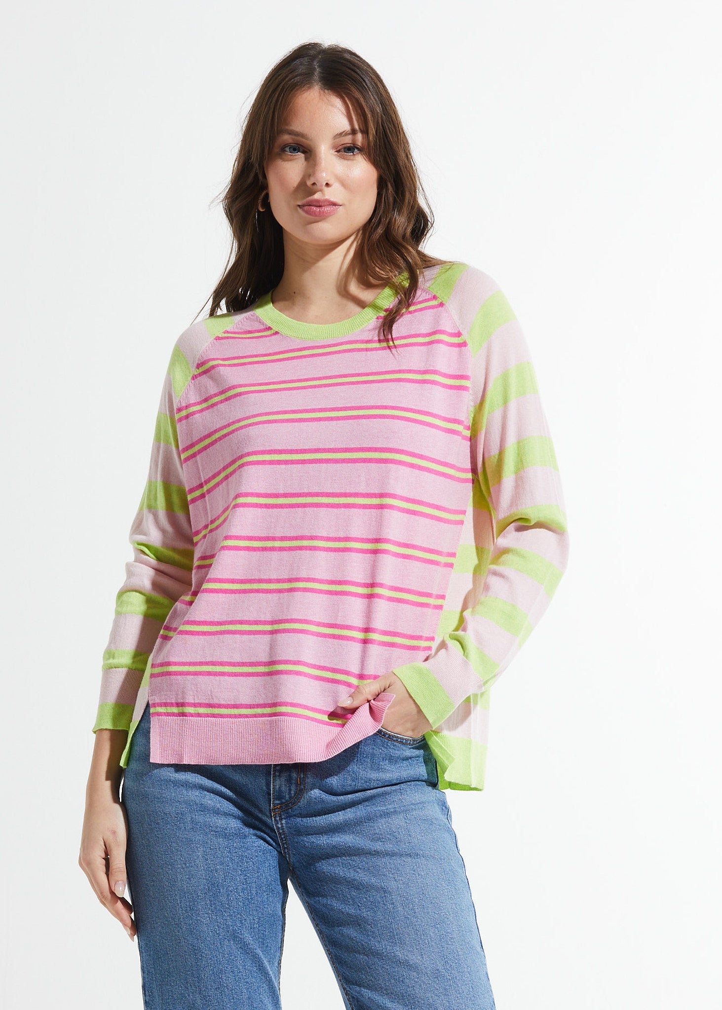Raglan Stripe Sweater