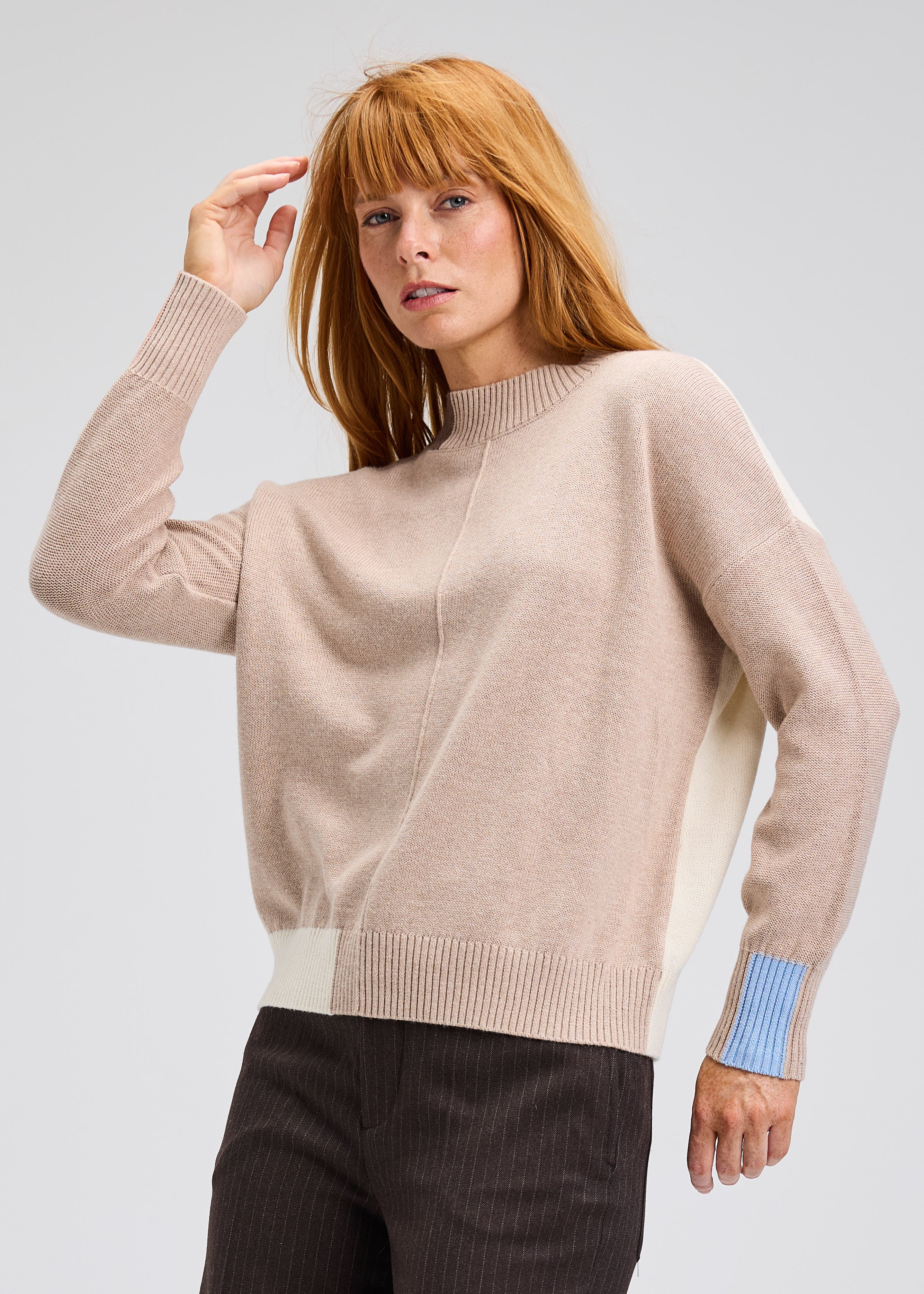 Colour Block Trim Sweater