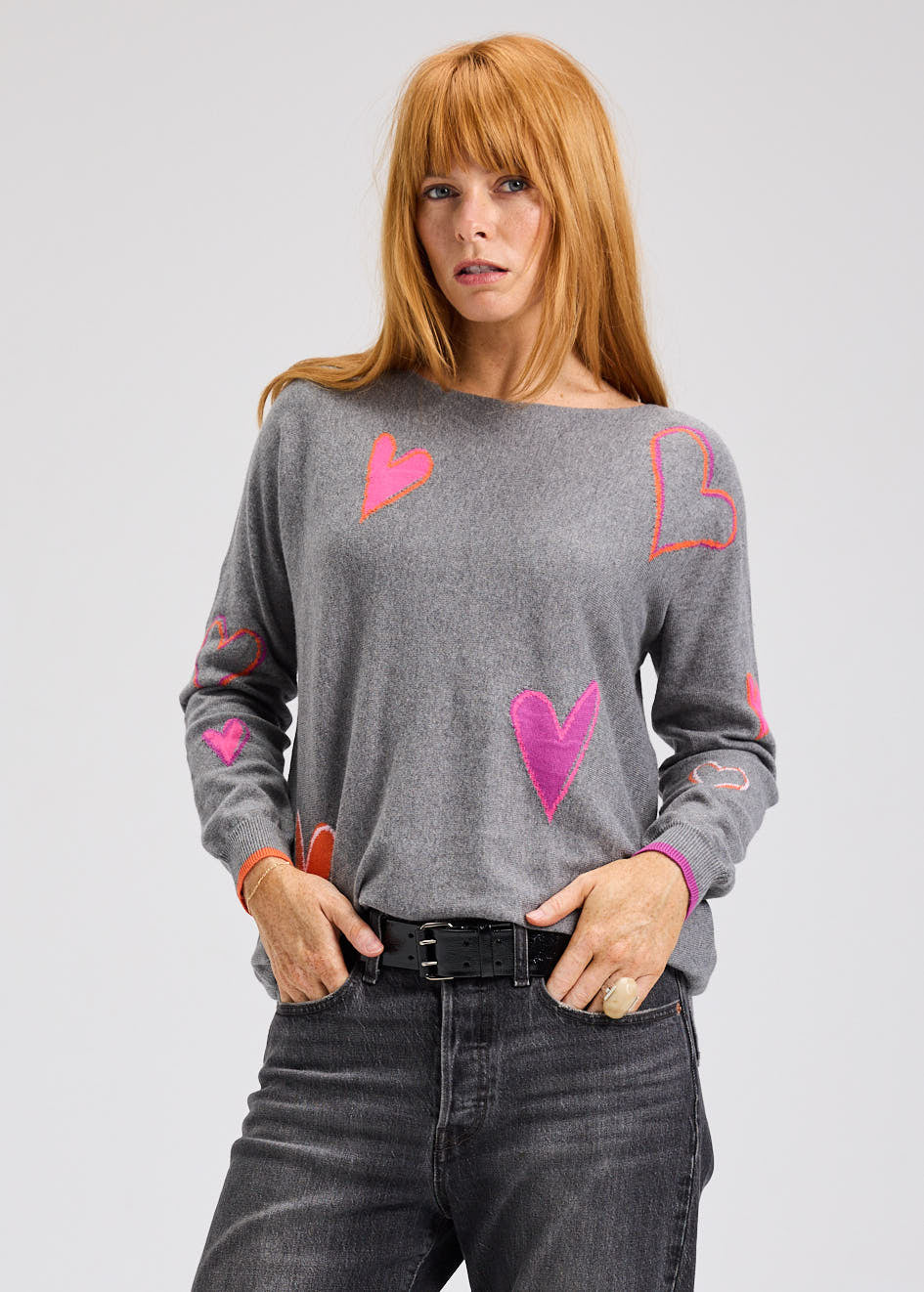 Intarsia Hearts Sweater