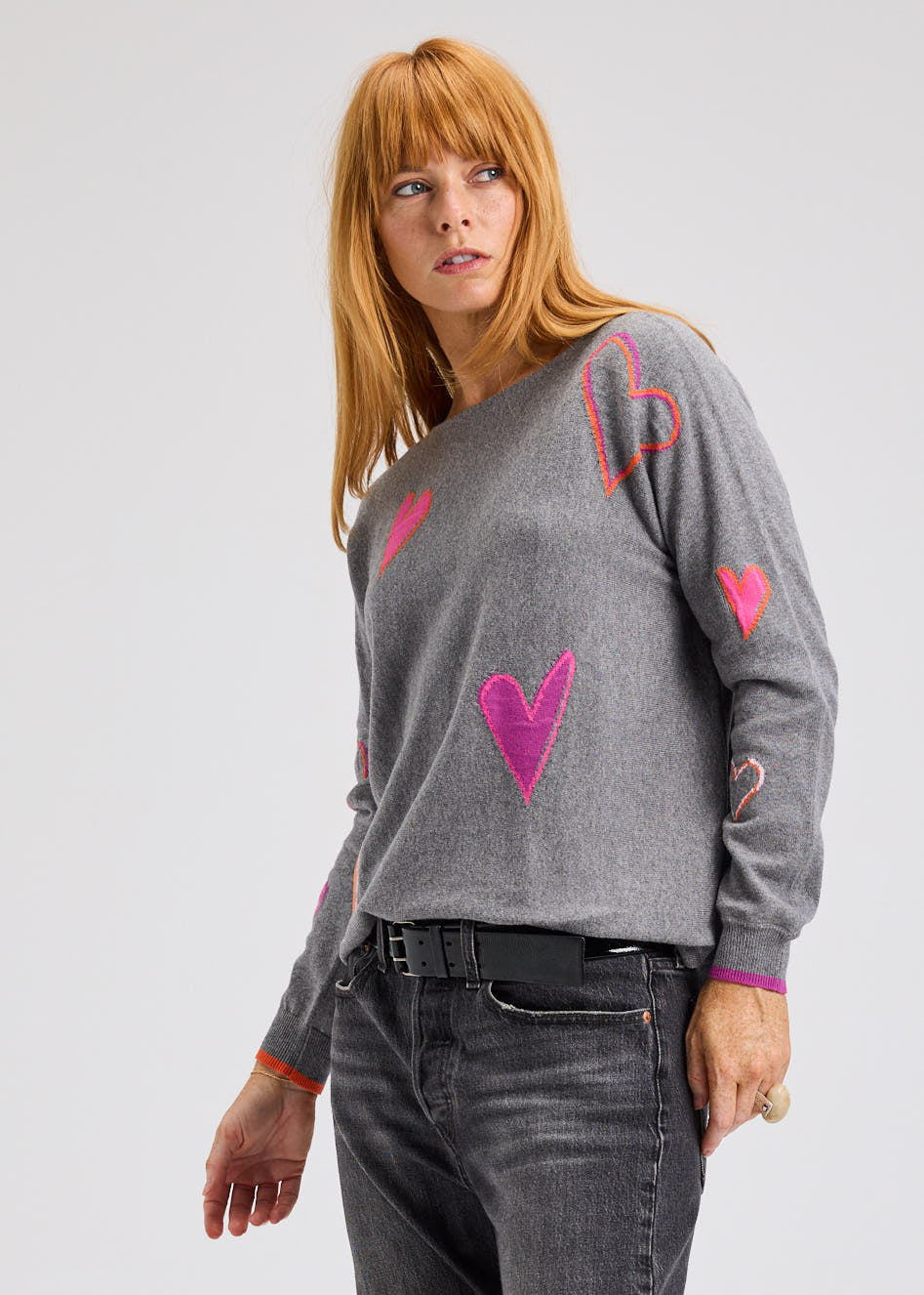 Intarsia Hearts Sweater