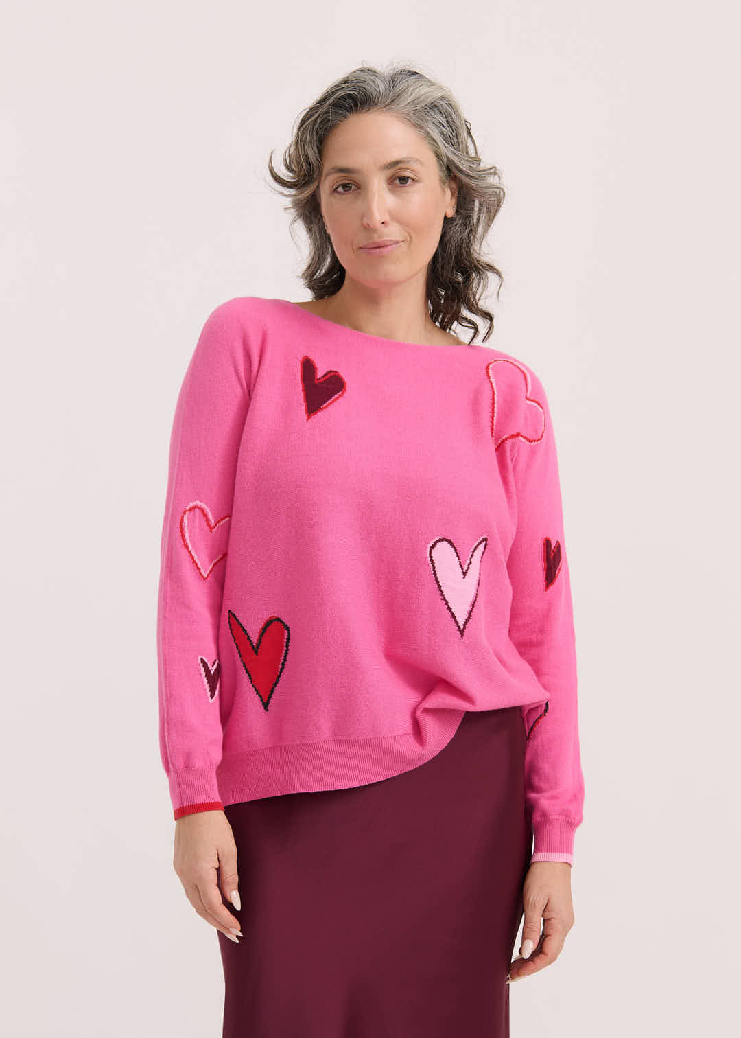 Intarsia Hearts Sweater