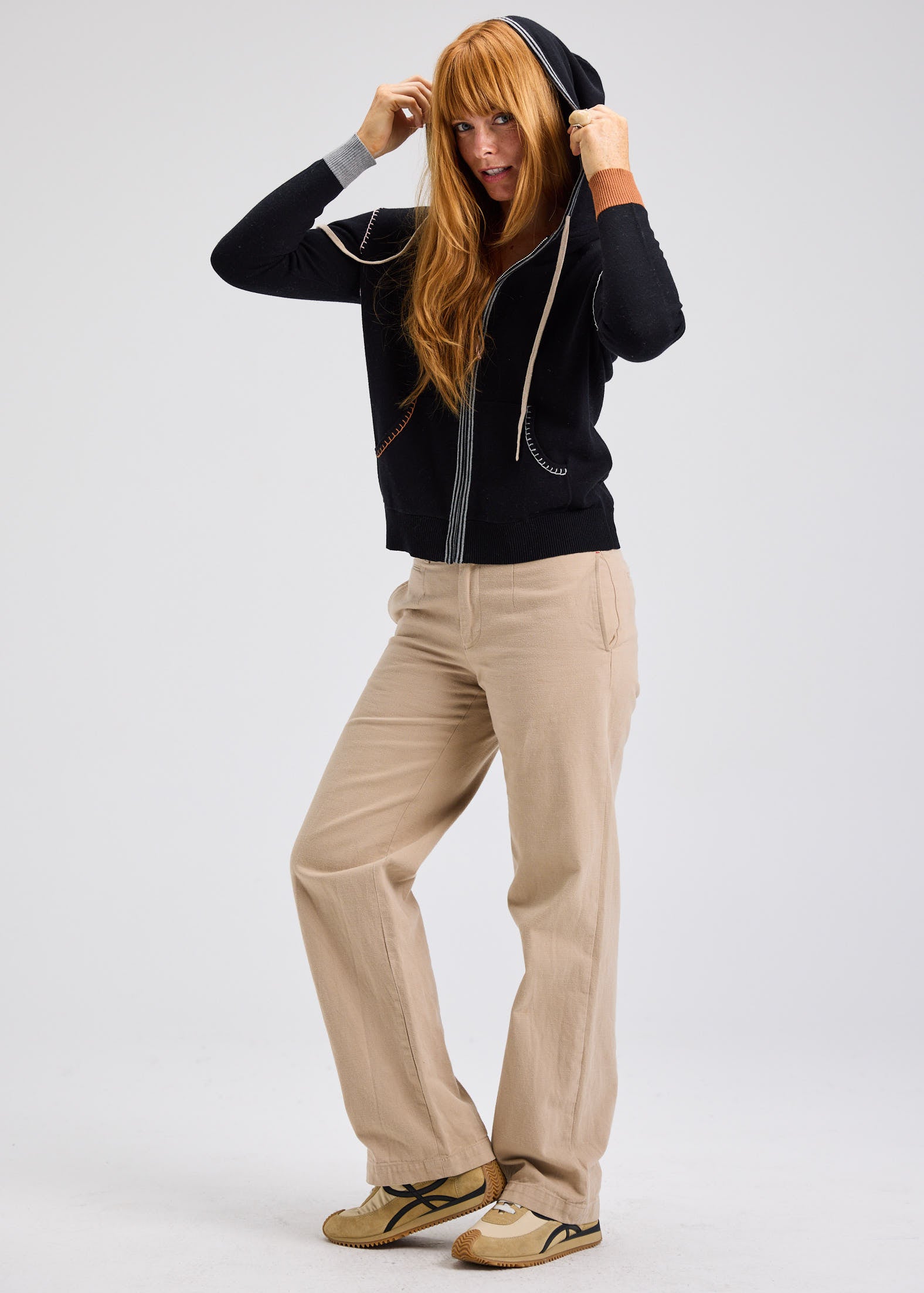 Heart-Embroidery Hoodie