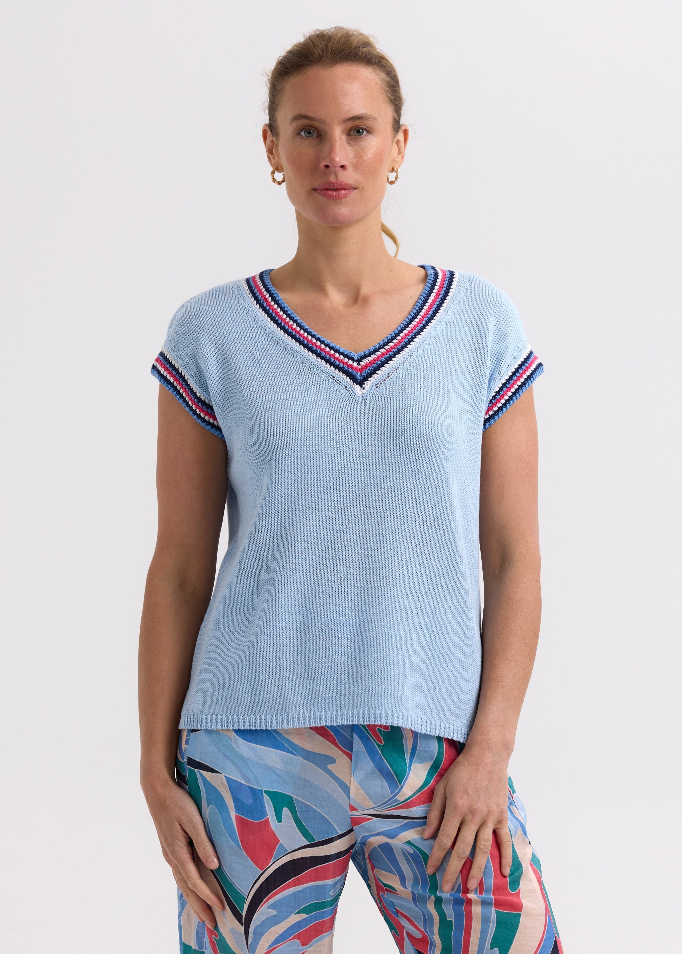 Stripe Trim Top