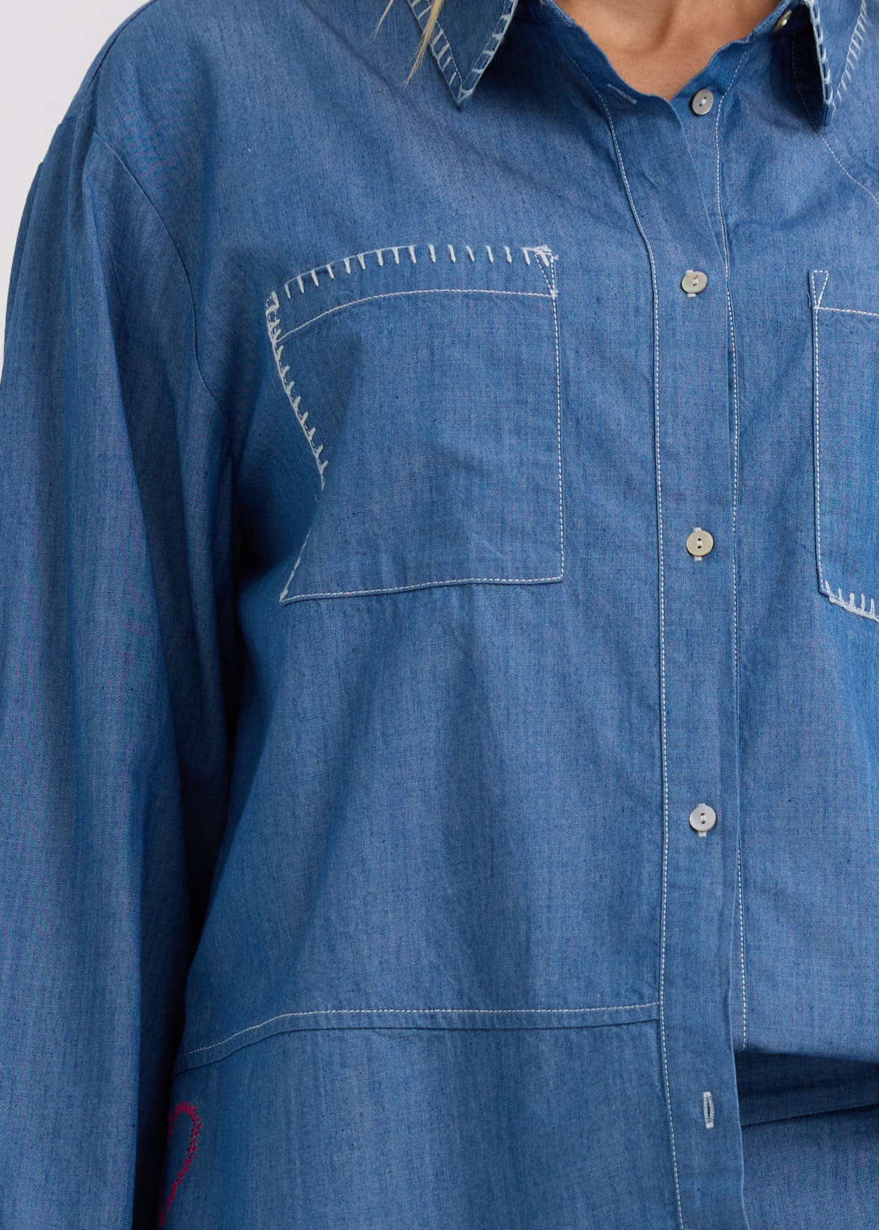 Hand Work Denim Shirt