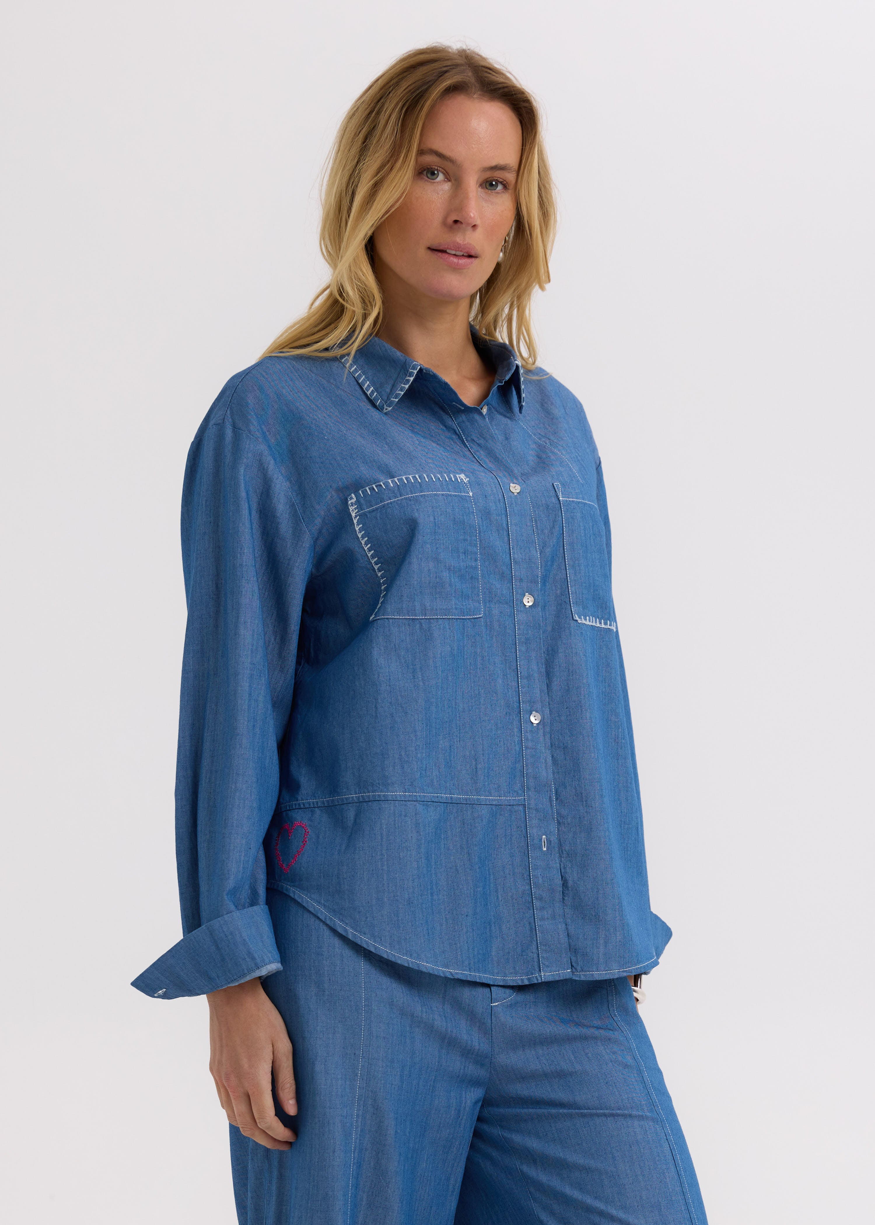 Hand Work Denim Shirt