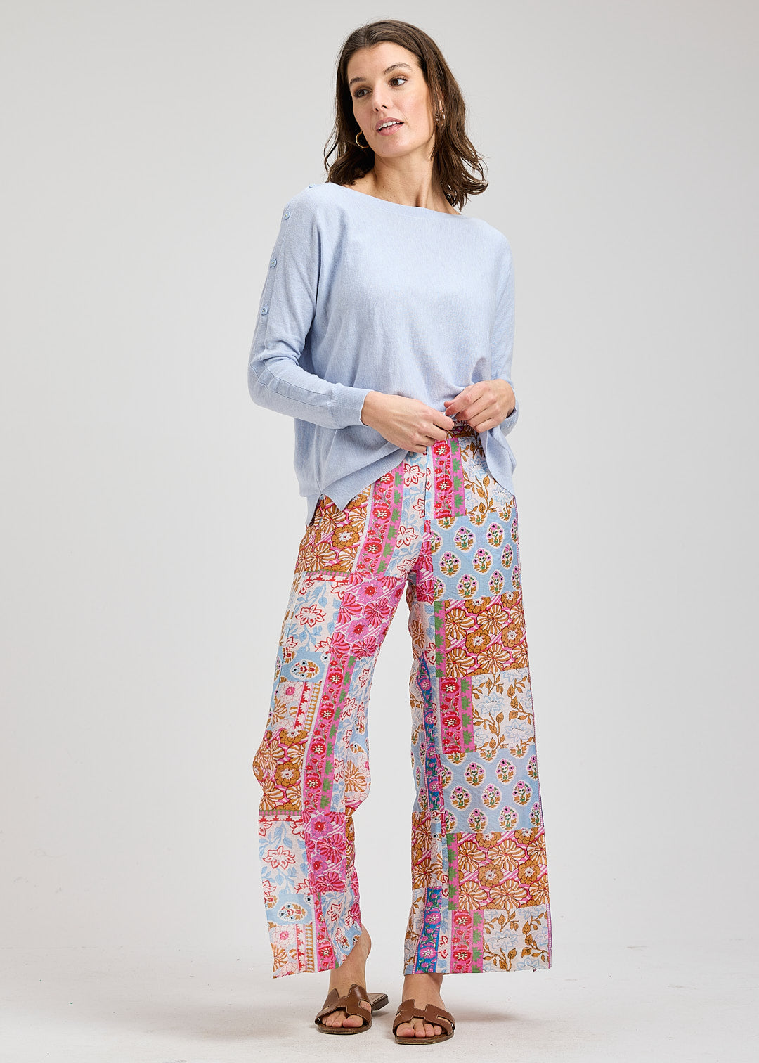 Button Boat Neck Sweater