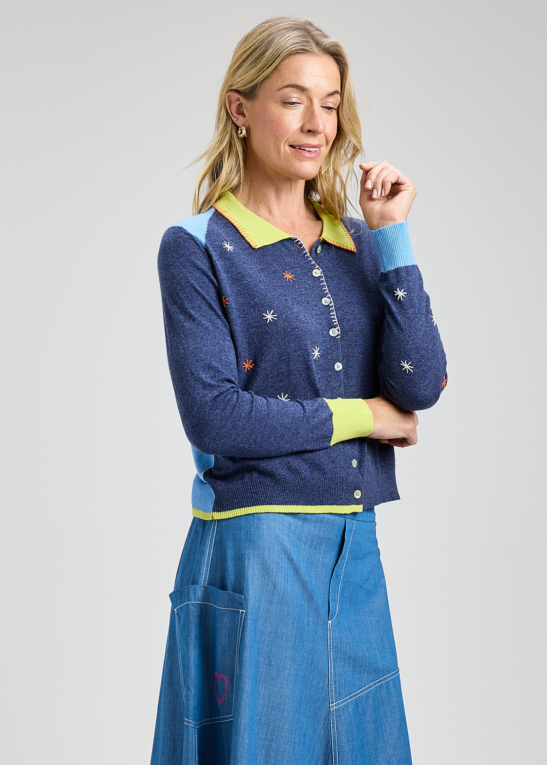 Blossoms Hand Work Cardi