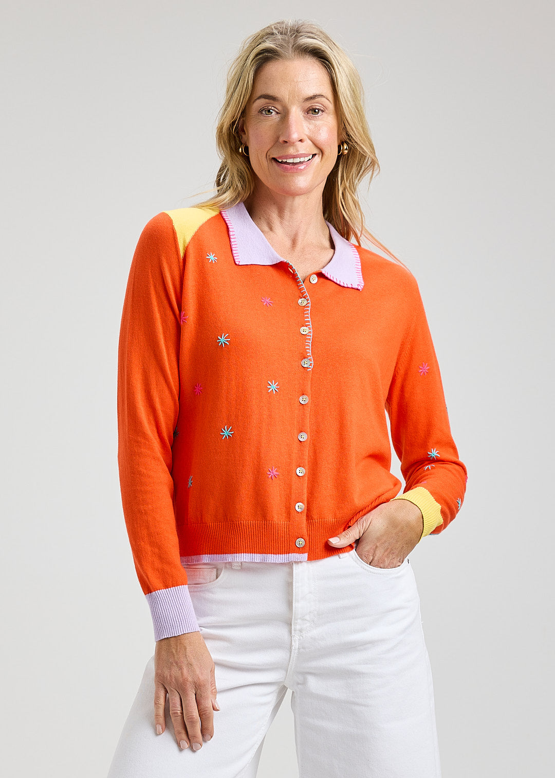 Blossoms Hand Work Cardi