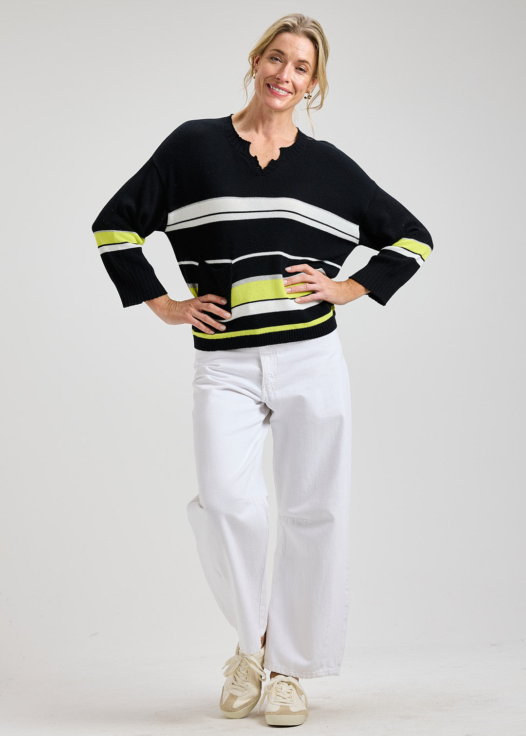 Crop Stripe Sweater