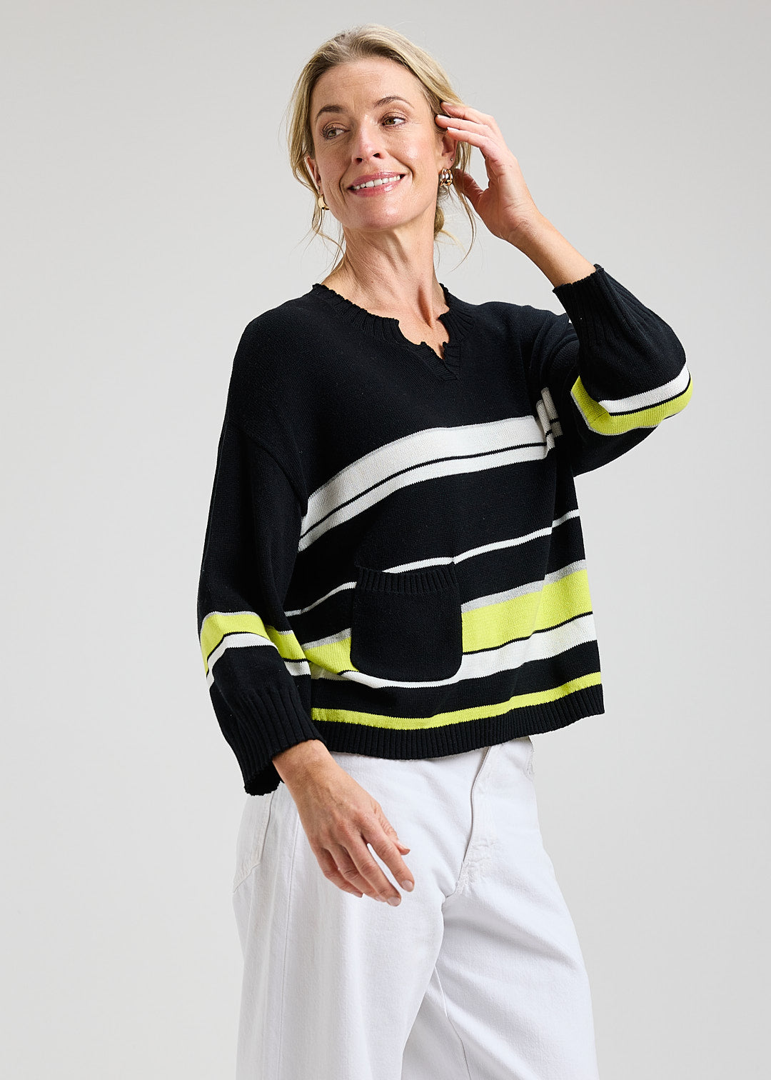 Crop Stripe Sweater