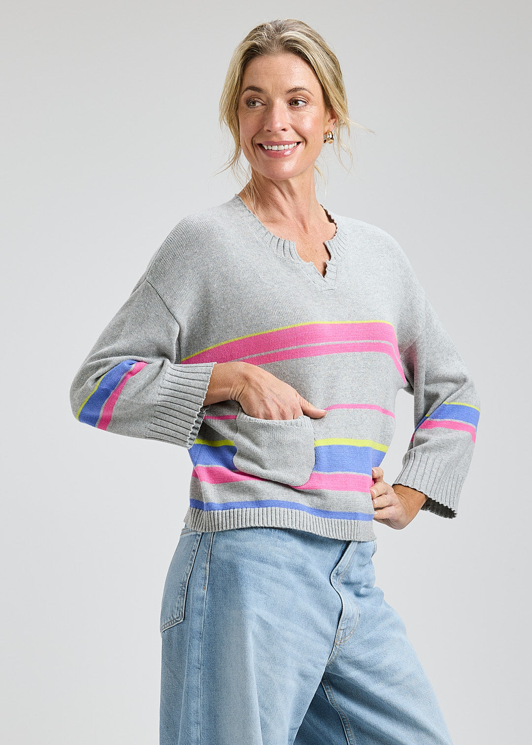 Crop Stripe Sweater