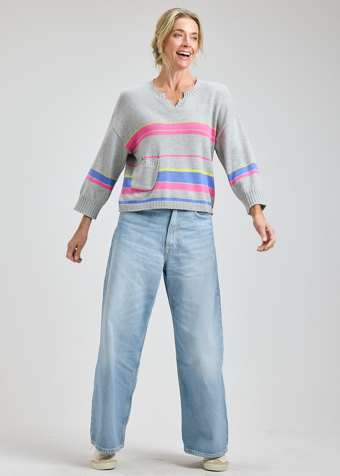Crop Stripe Sweater