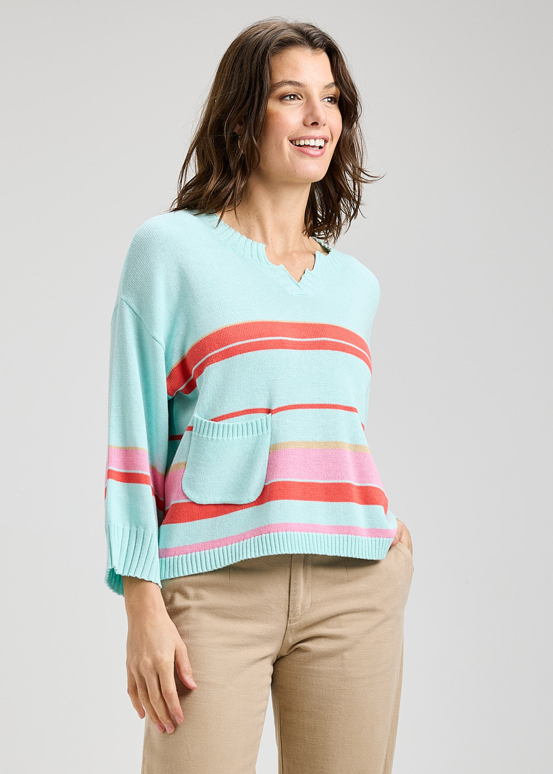 Crop Stripe Sweater