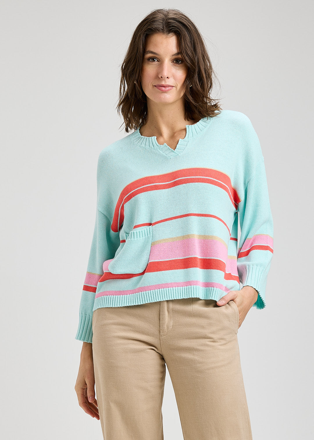 Crop Stripe Sweater