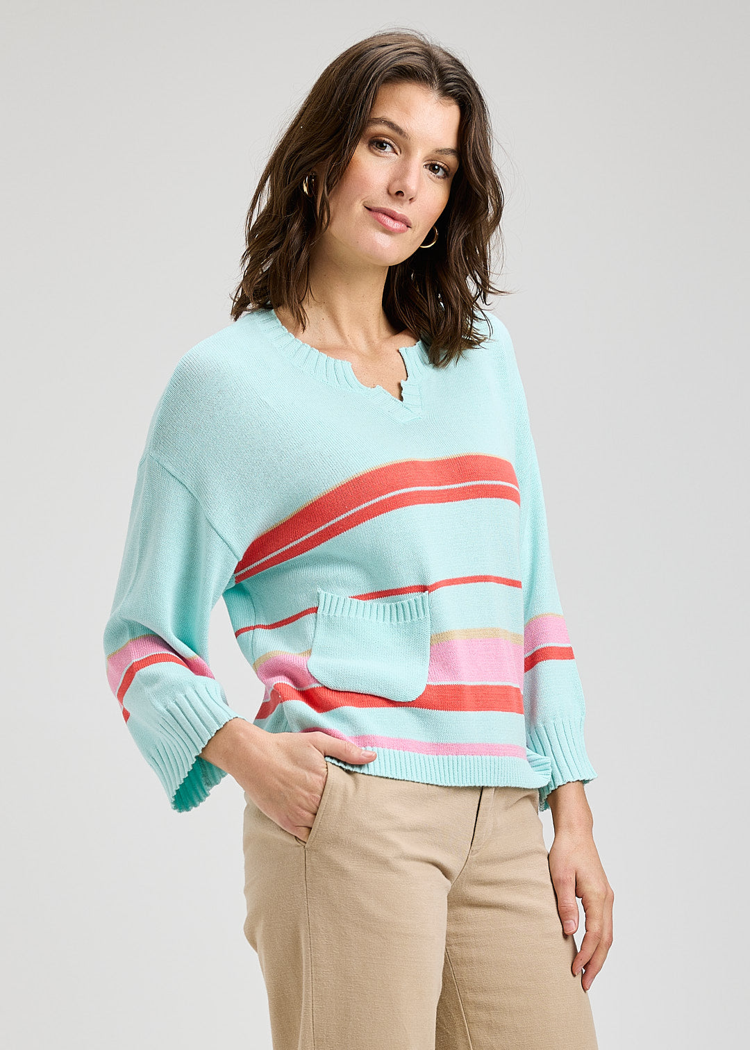 Crop Stripe Sweater