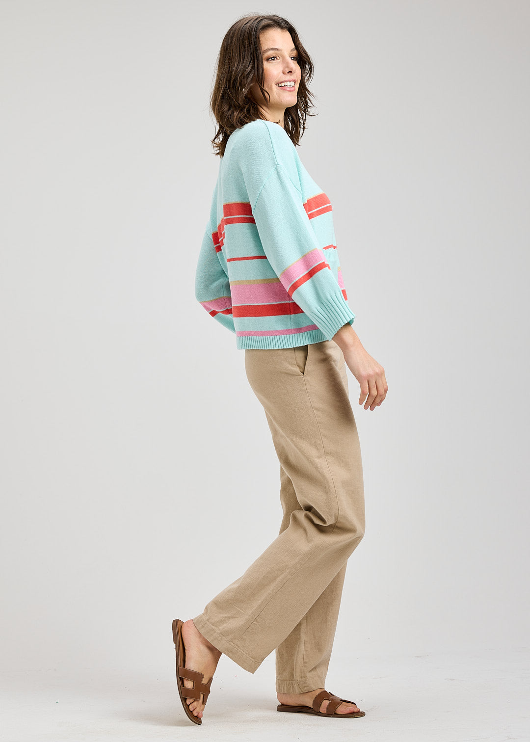 Crop Stripe Sweater