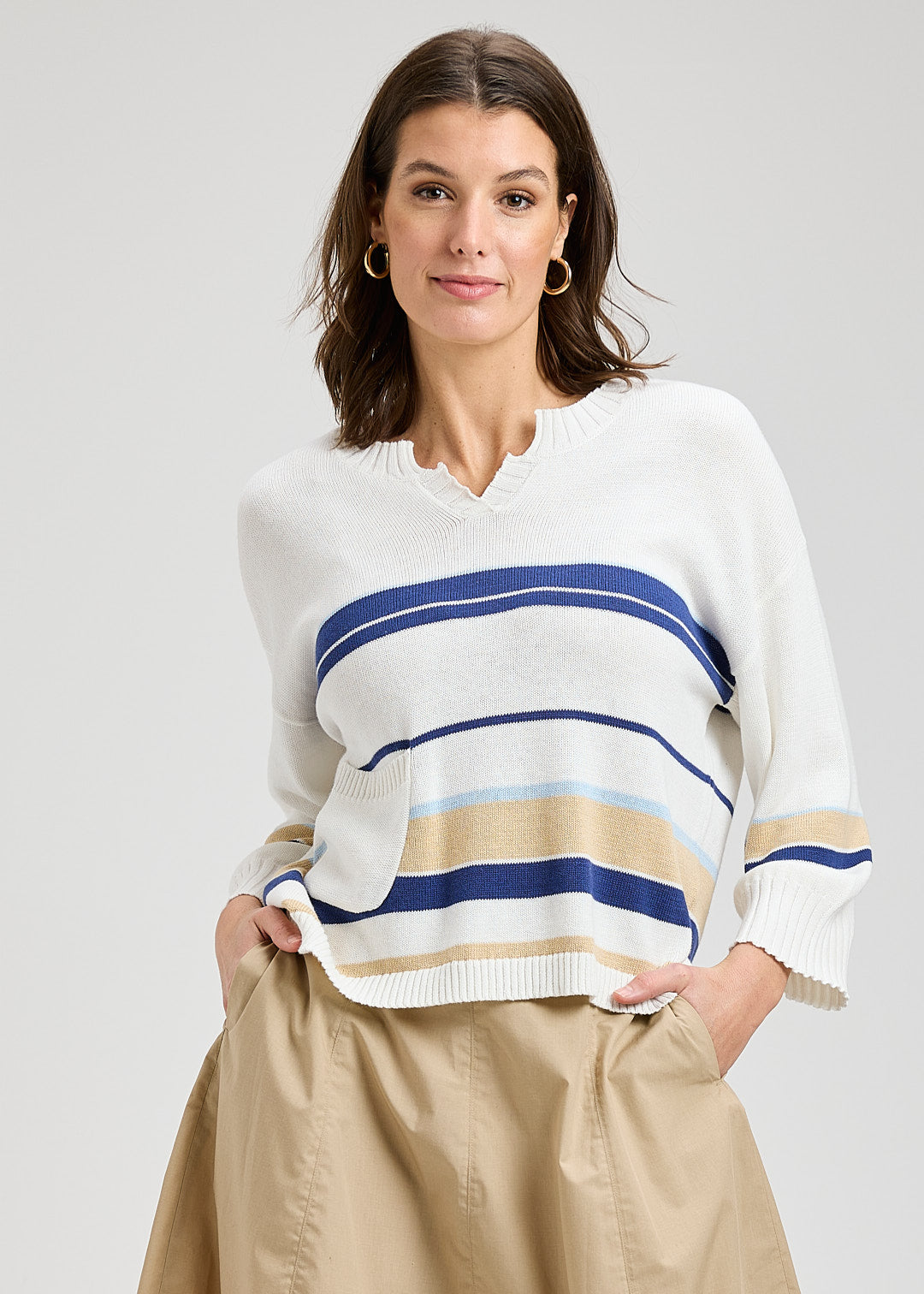 Crop Stripe Sweater